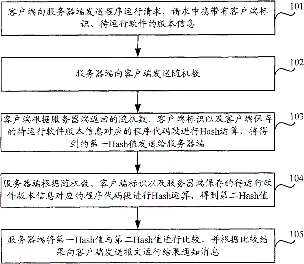 Software protection method based on network, client side and server