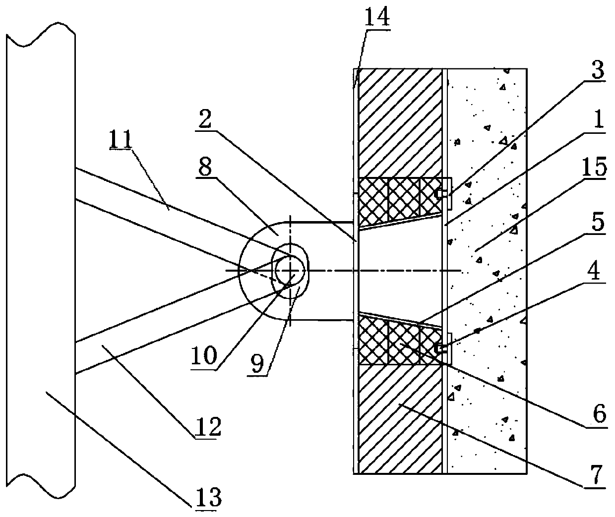 Flexible supporting device for pump pipe of film type LNG land storage tank