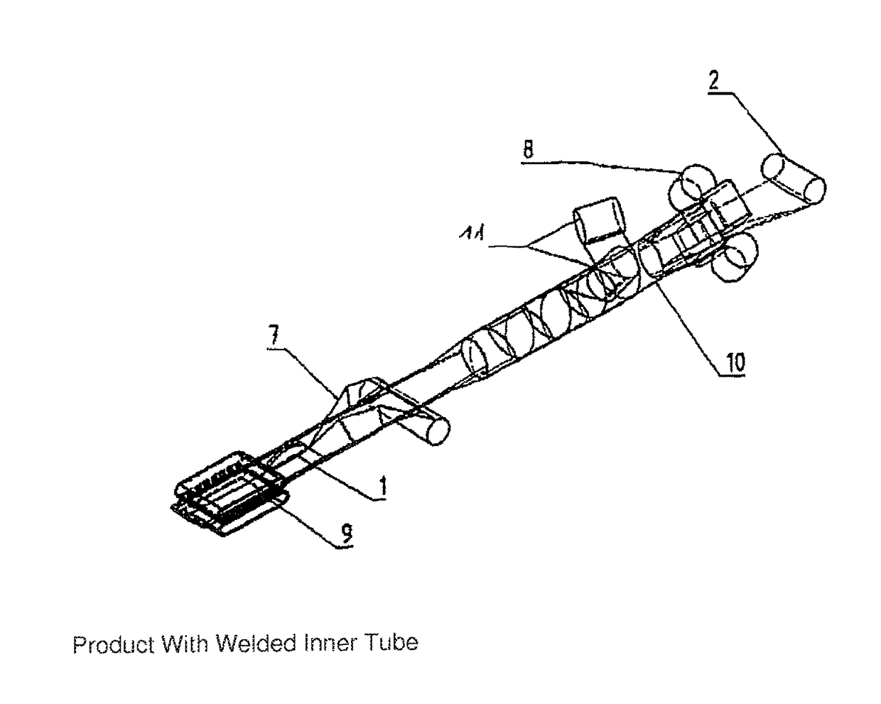 Multilayer tube having a tubular inner film, device and method for producing same, and use thereof