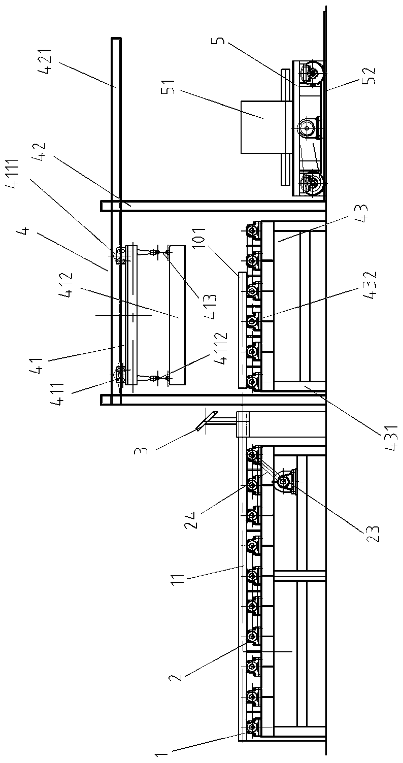 Large-scale anchor chain bar blanking production line and feeding method