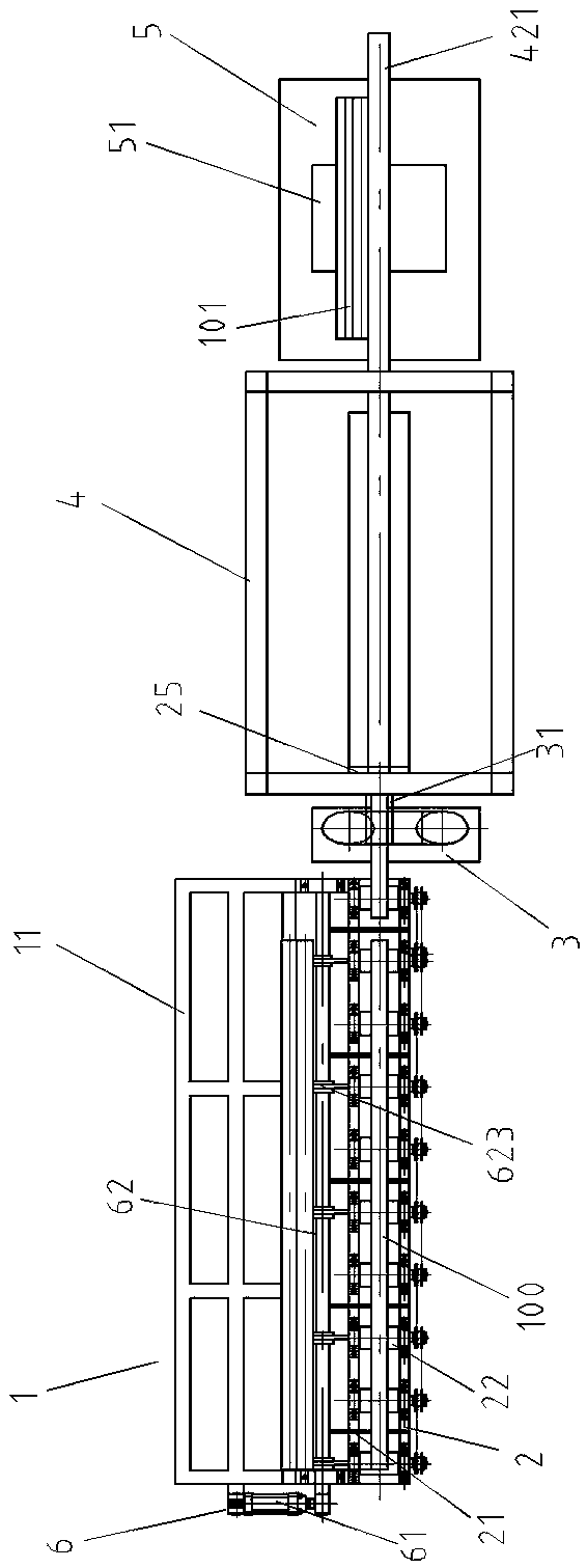 Large-scale anchor chain bar blanking production line and feeding method