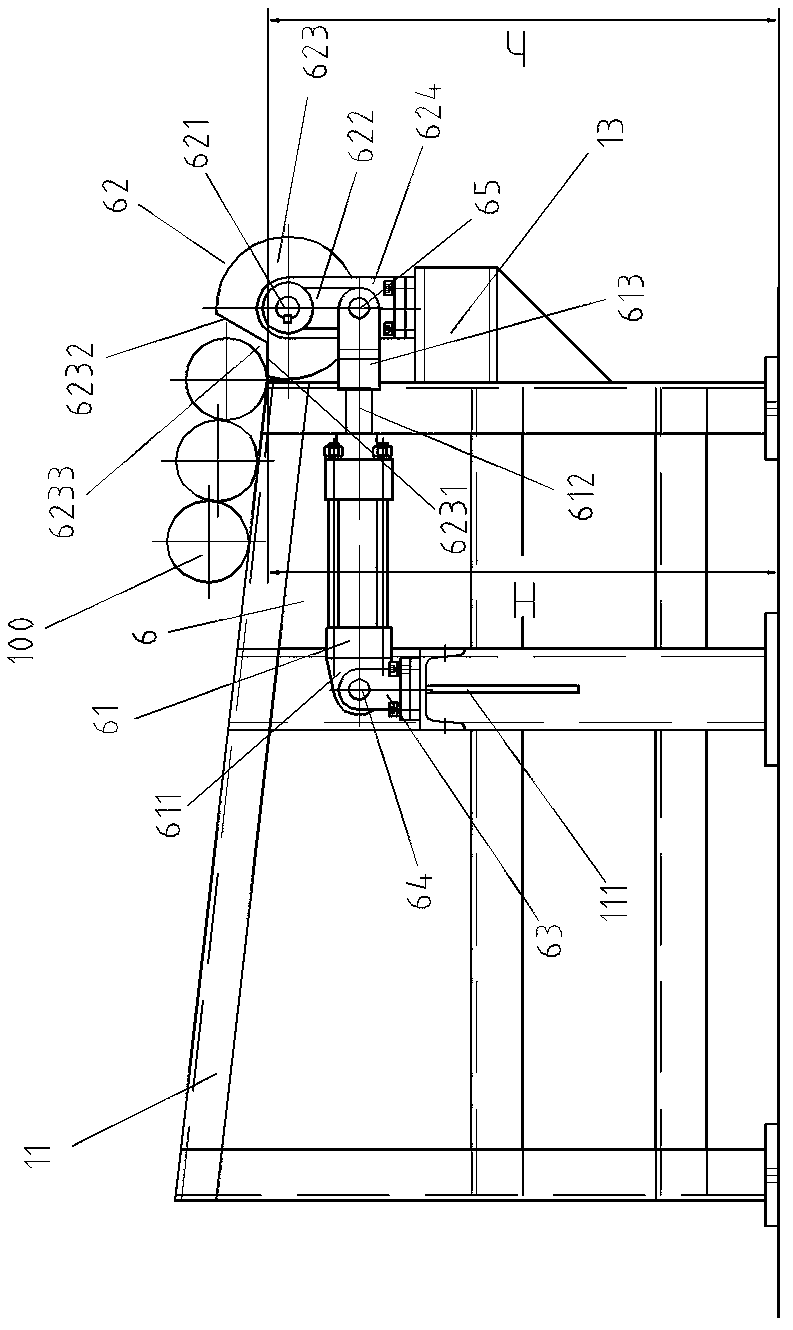 Large-scale anchor chain bar blanking production line and feeding method