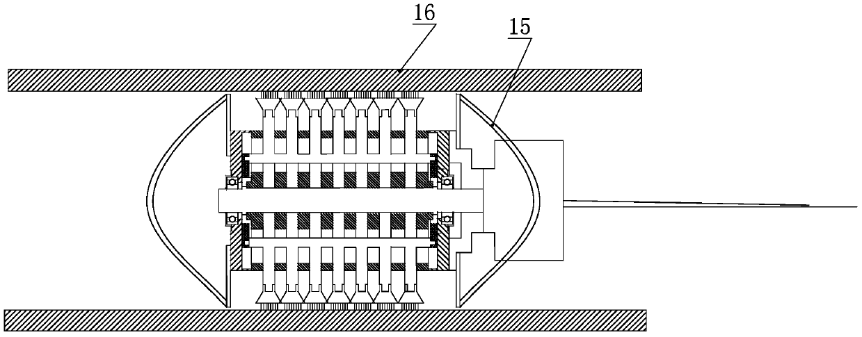 A device for cleaning the inner wall of an oval pipe