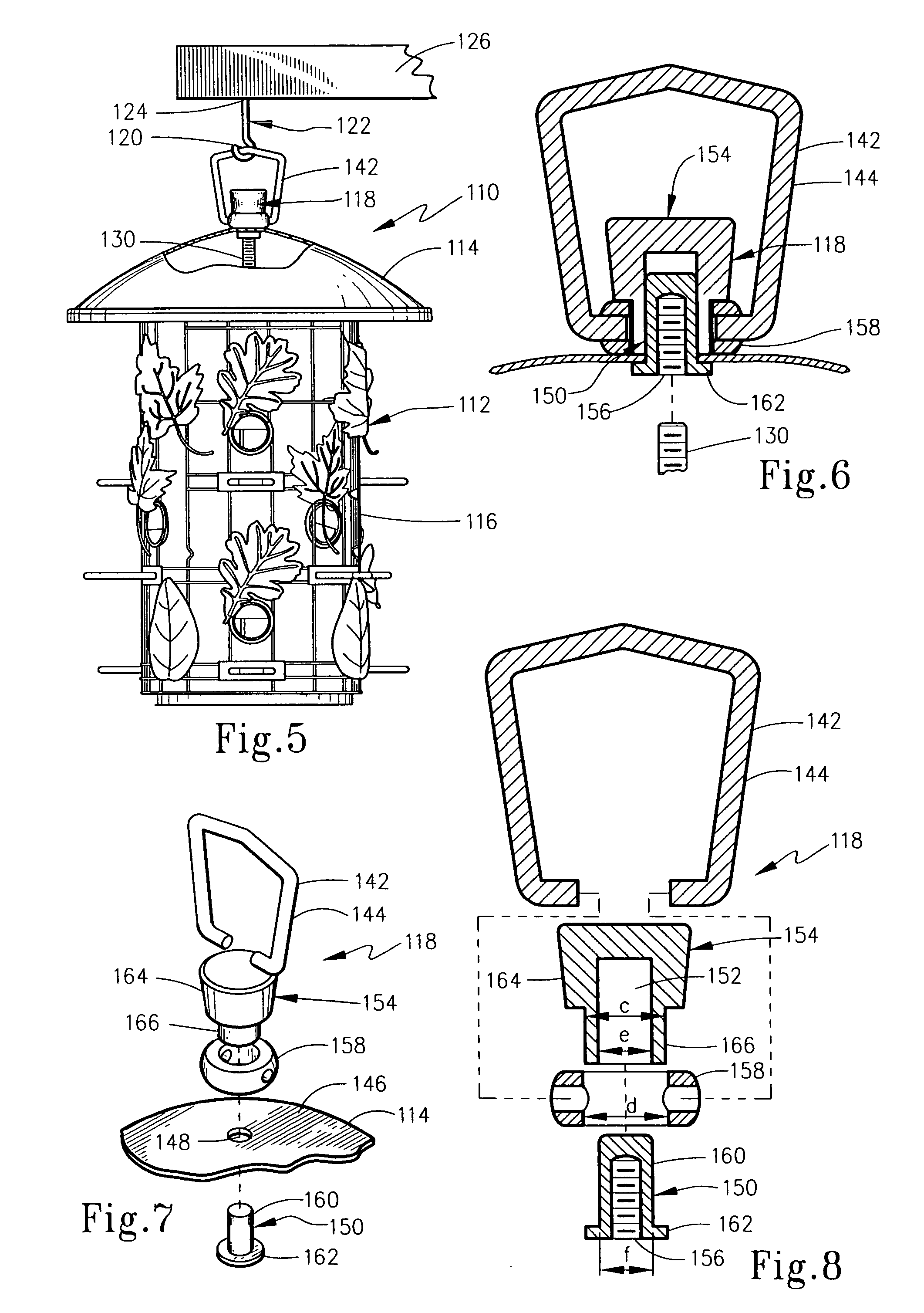 Receptacle for use in the care and maintenance of living things with swivel mount and method therefor