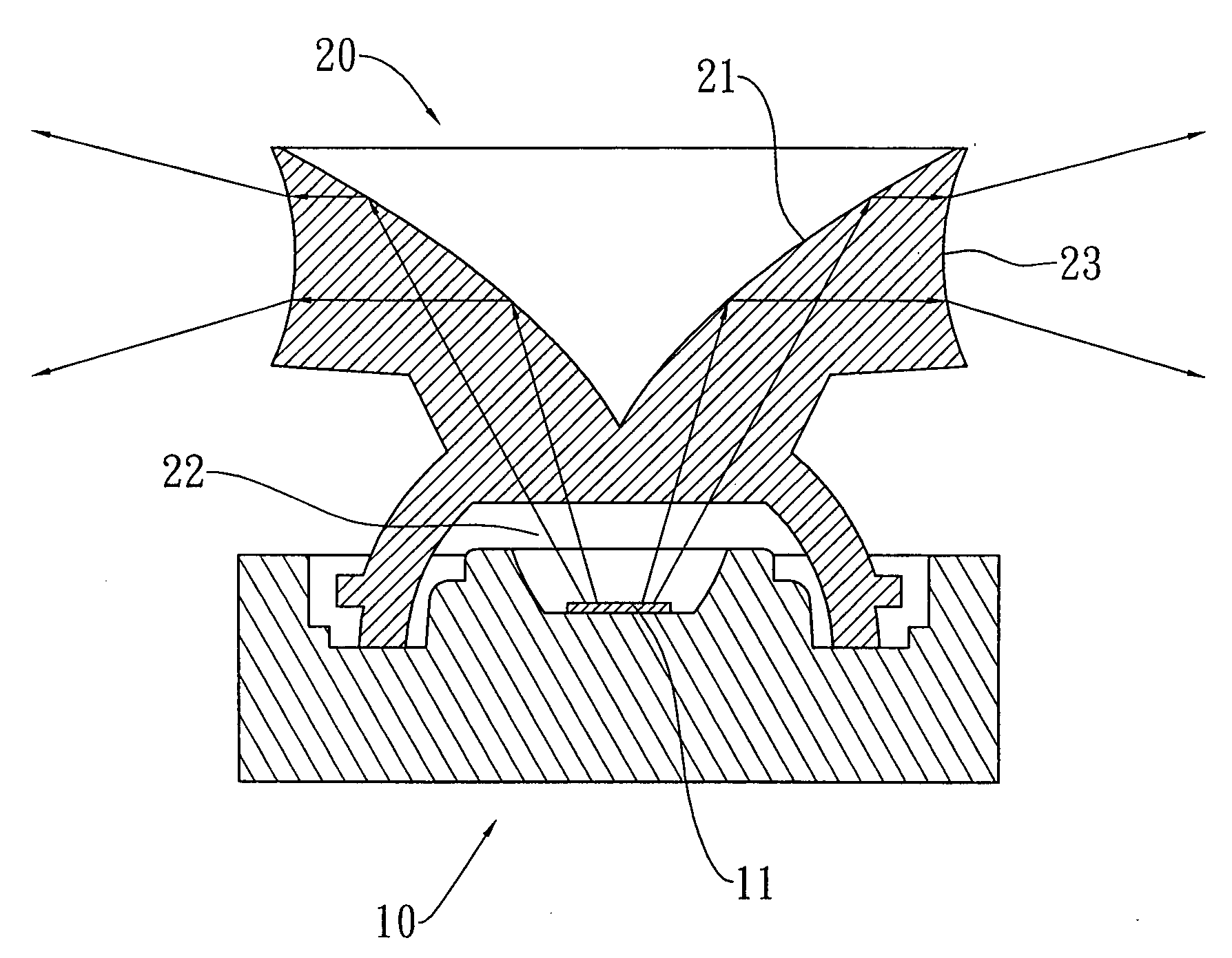 Side-emitting solid-state semiconductor light emitting device