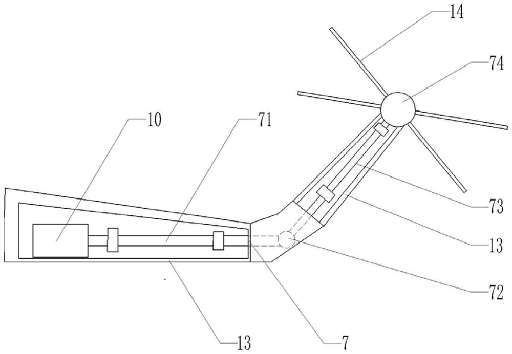 Helicopter combined model wind tunnel test device with independent tail rotor device