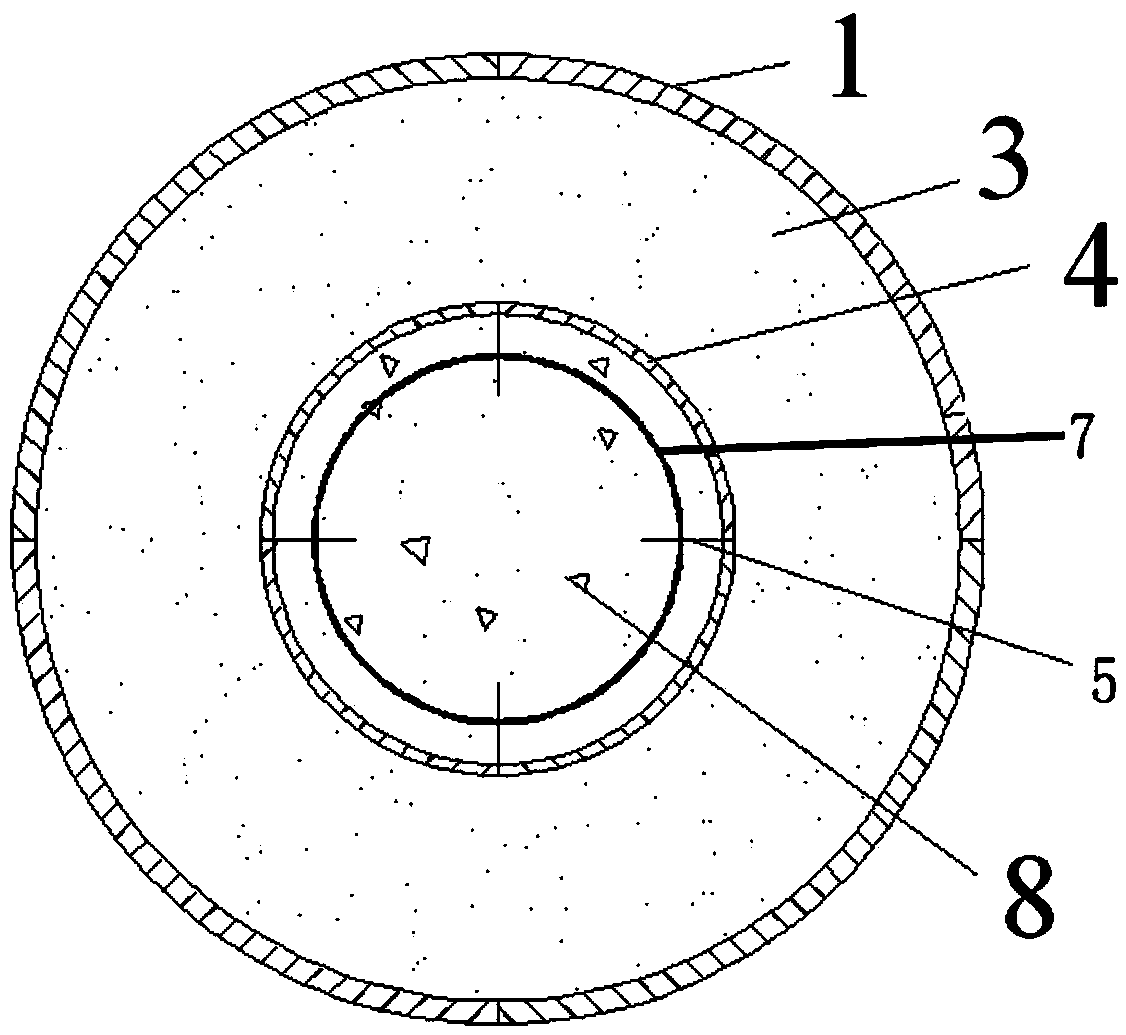 Power transmission tower and power transmission tower supporting pillar