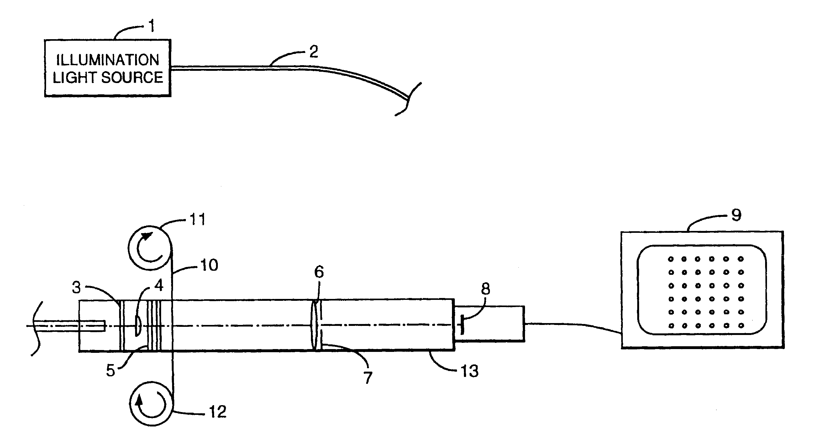 Method and device for non-destructive analysis of perforations in a material