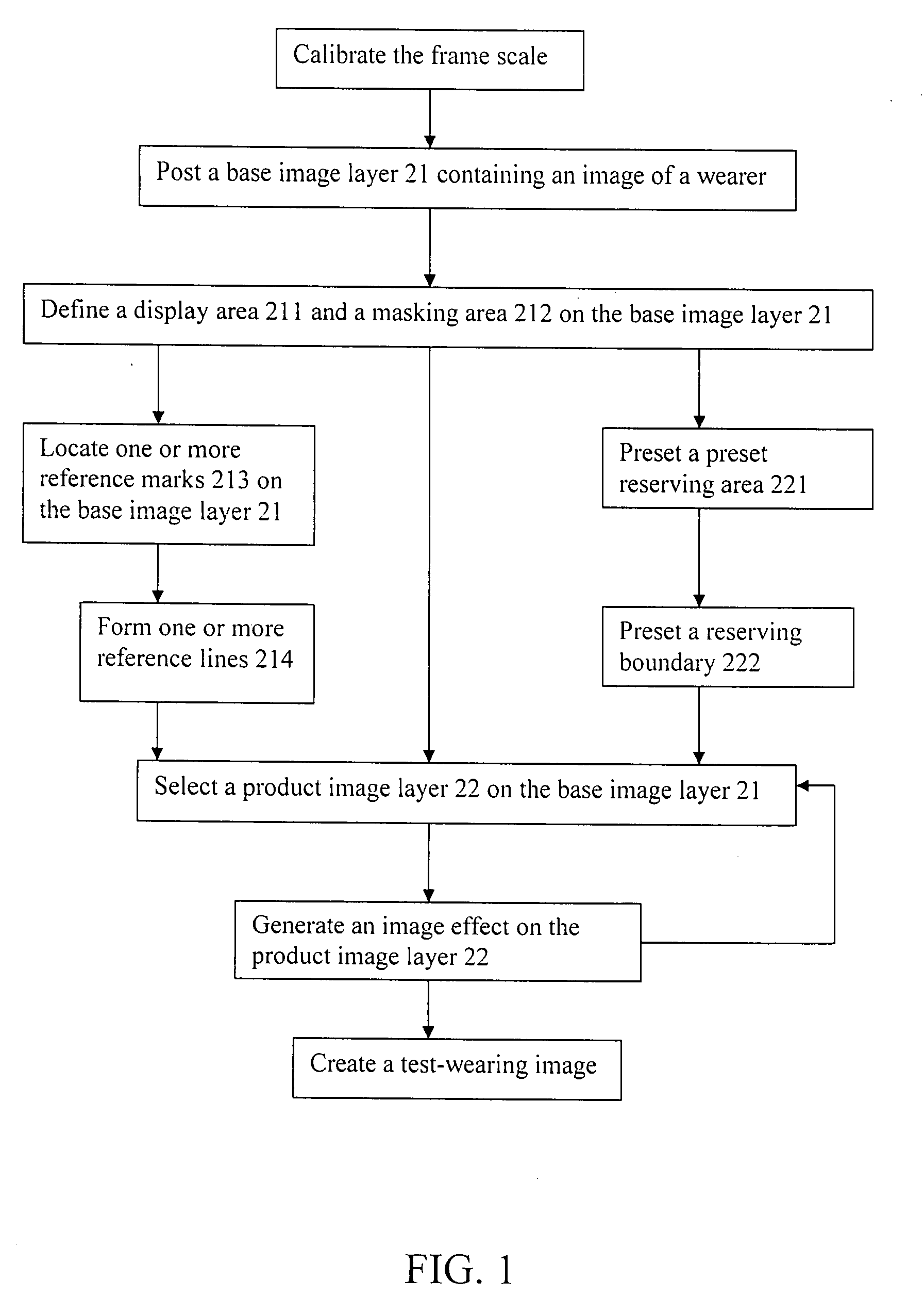 Test-wearing image producing method for personal products