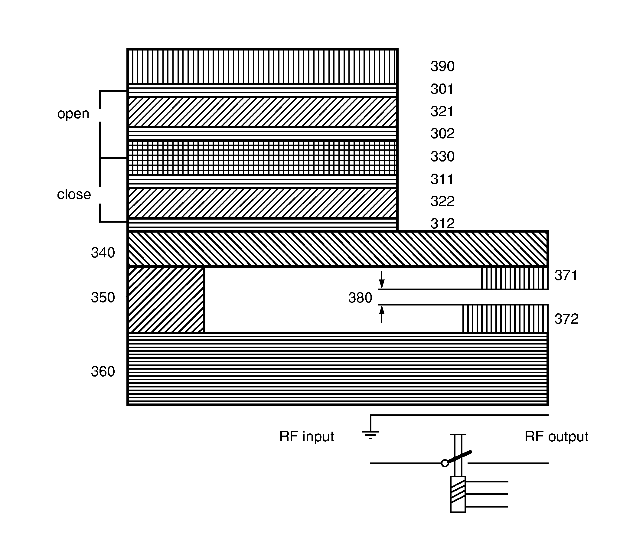 Piezoelectric bimorph switch