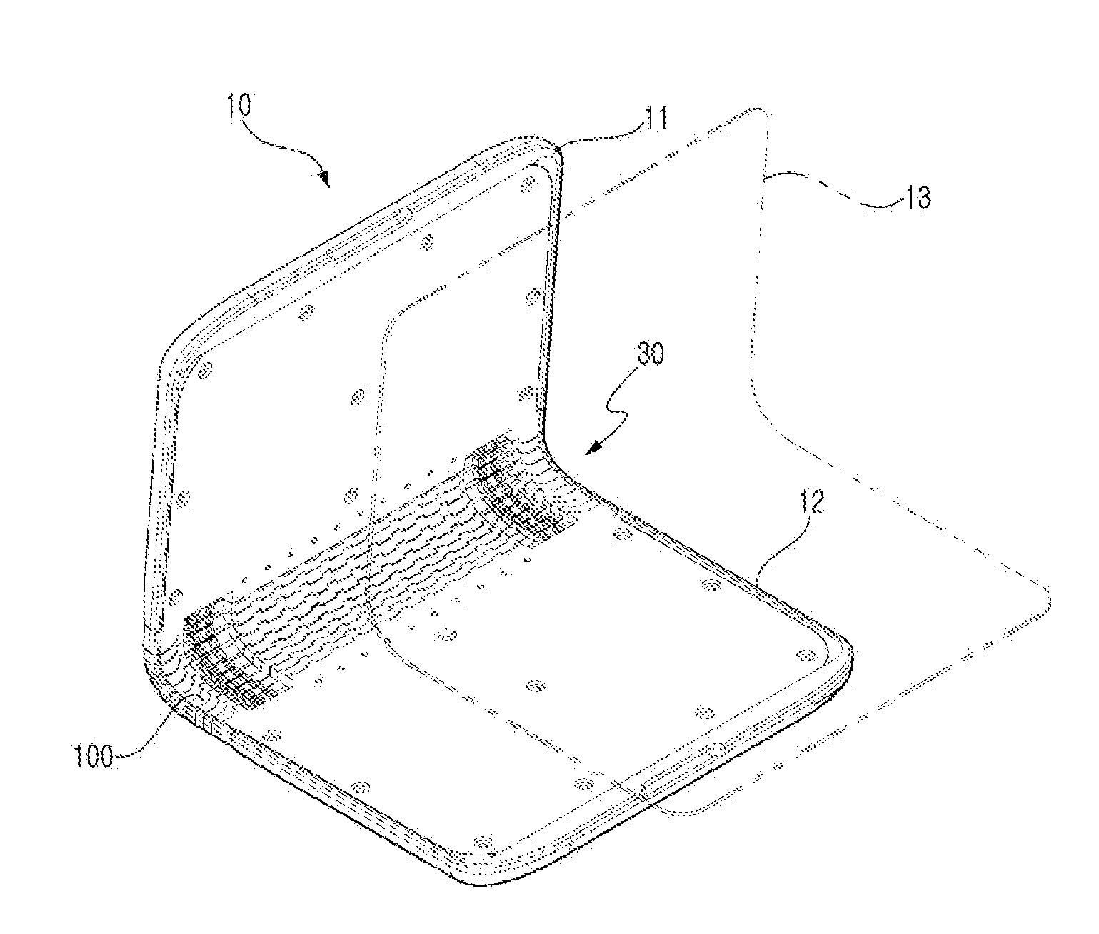 Flexible hinge device having cooperative operating structure