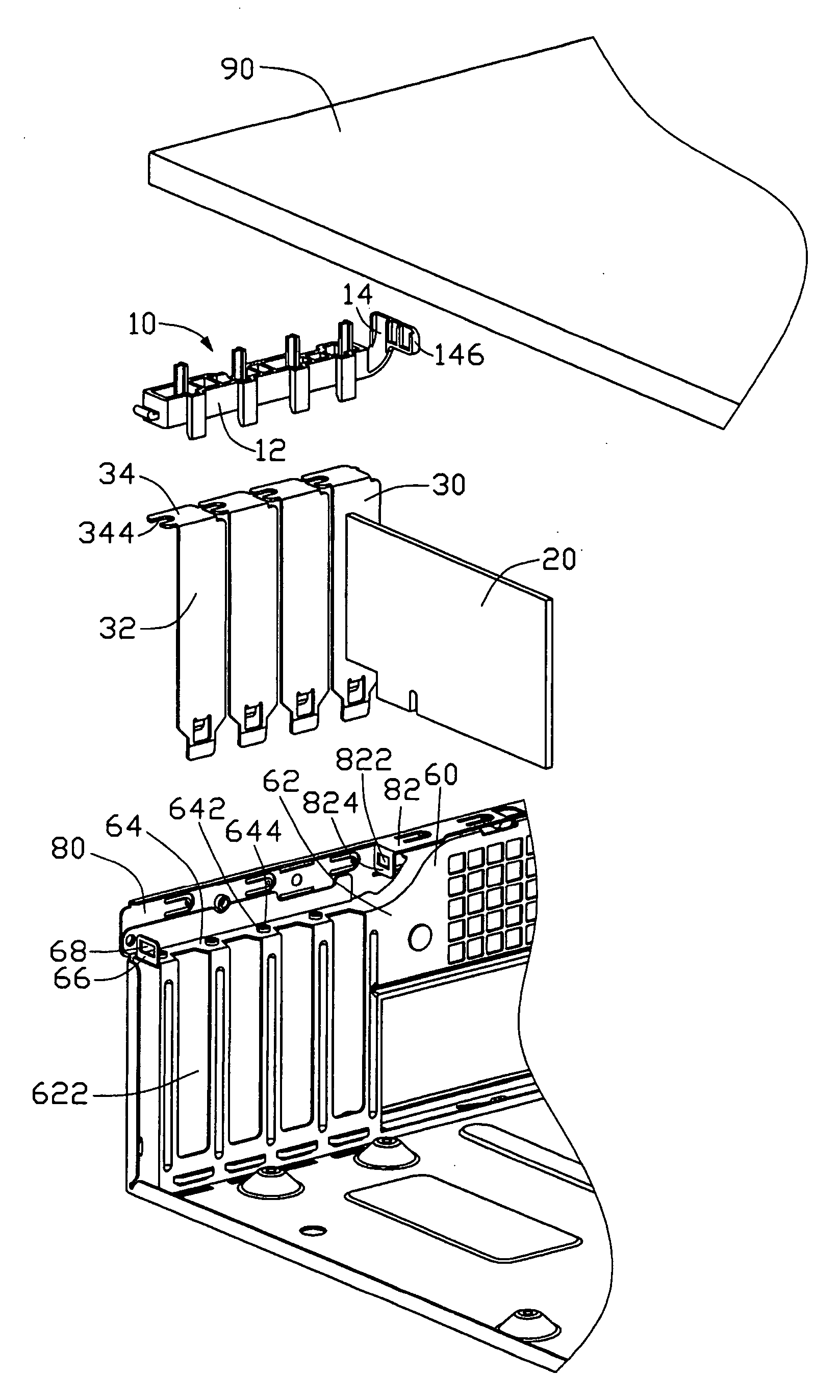 Mounting device for mounting expansion cards in computer enclosure