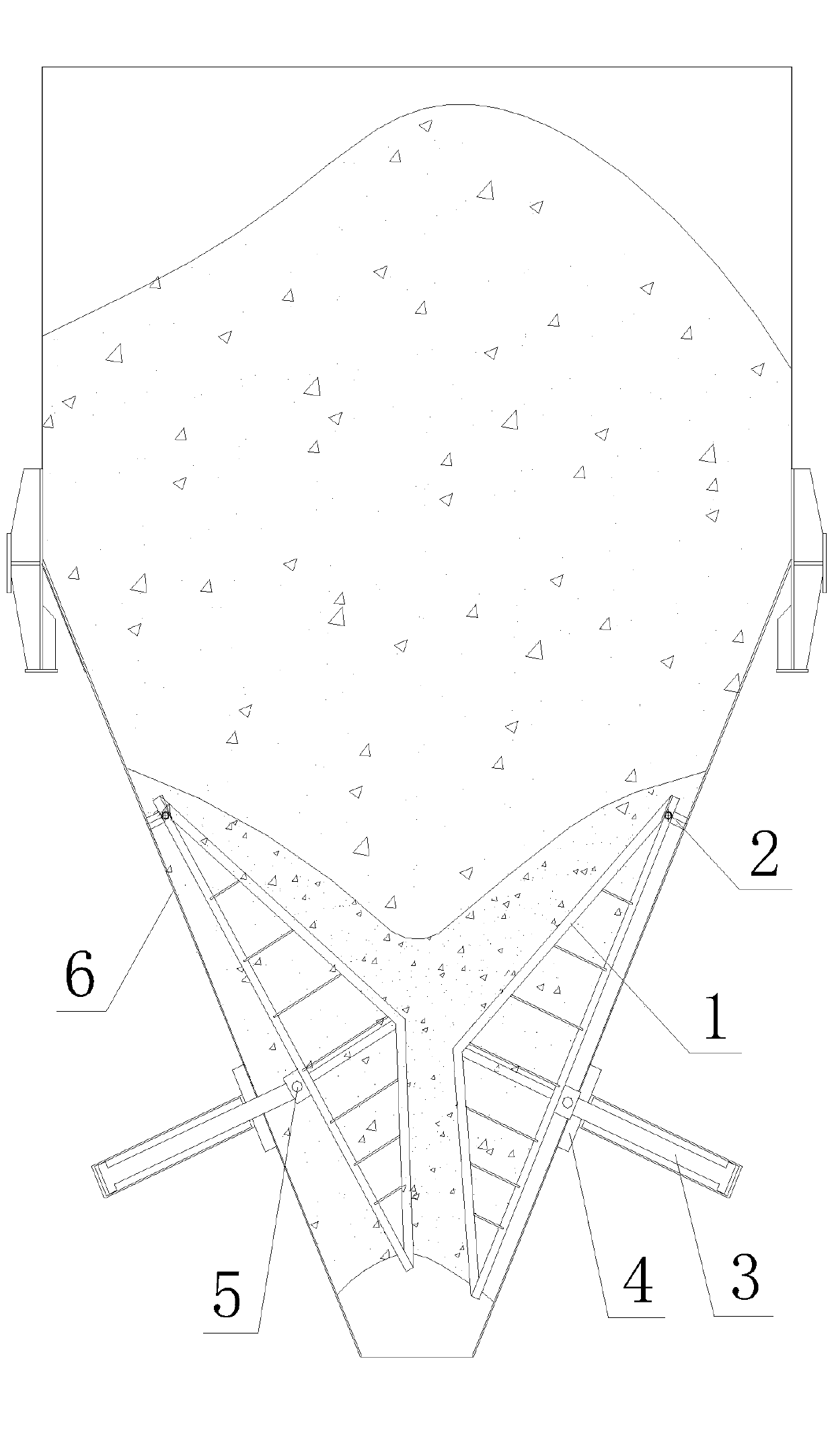 Stock bin arch breaking device