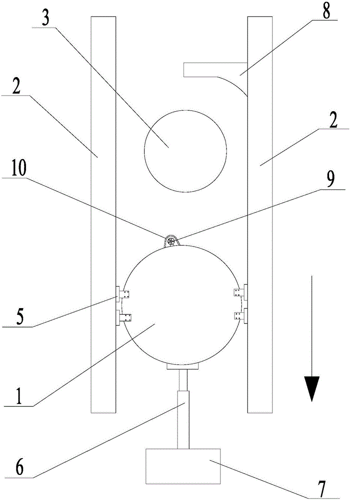 Underground coal producing hole rail moving type air quantity regulating device