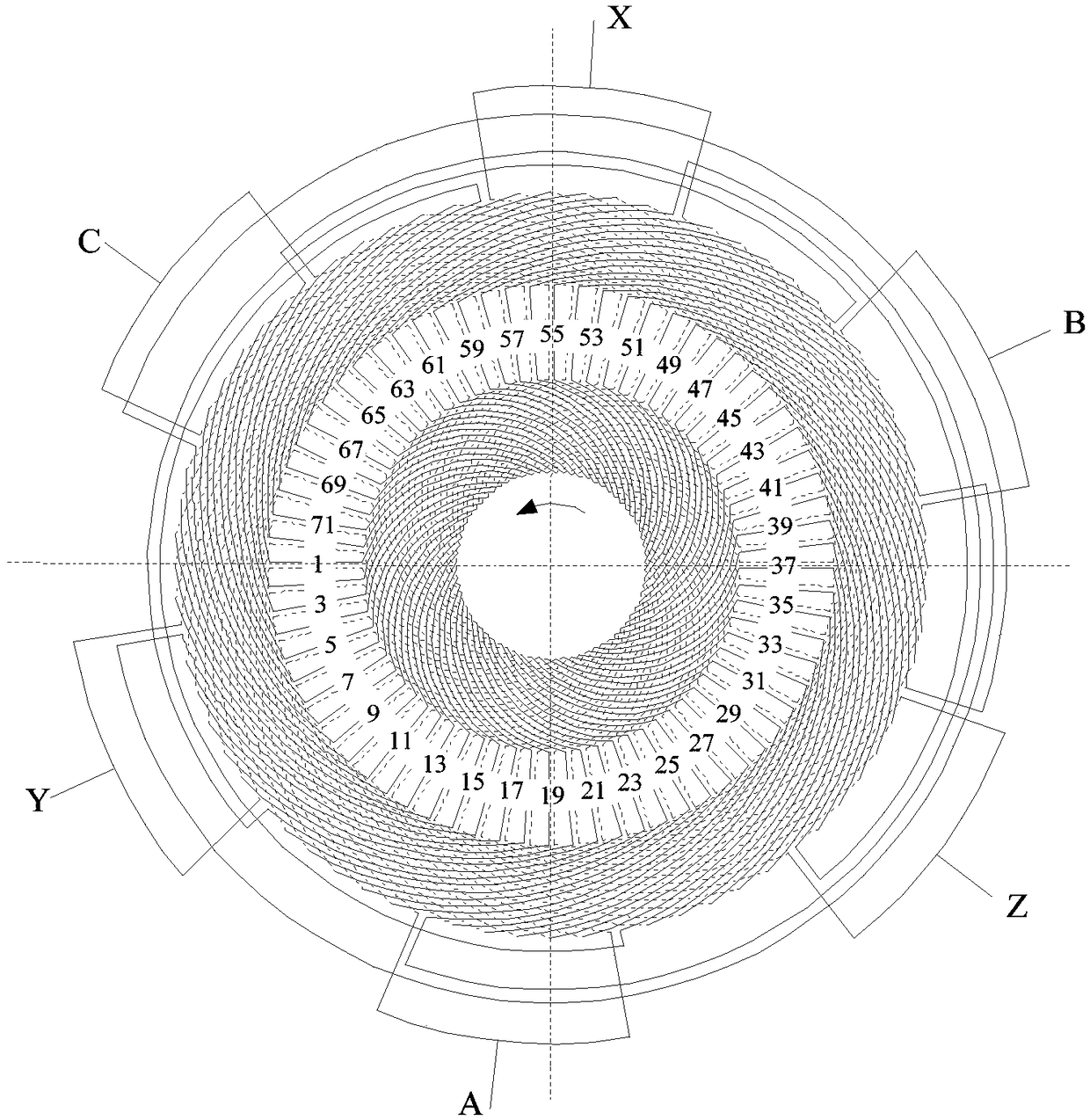 Generator double-layer heterogeneous stator winding and double-layer heterogeneous transposition method