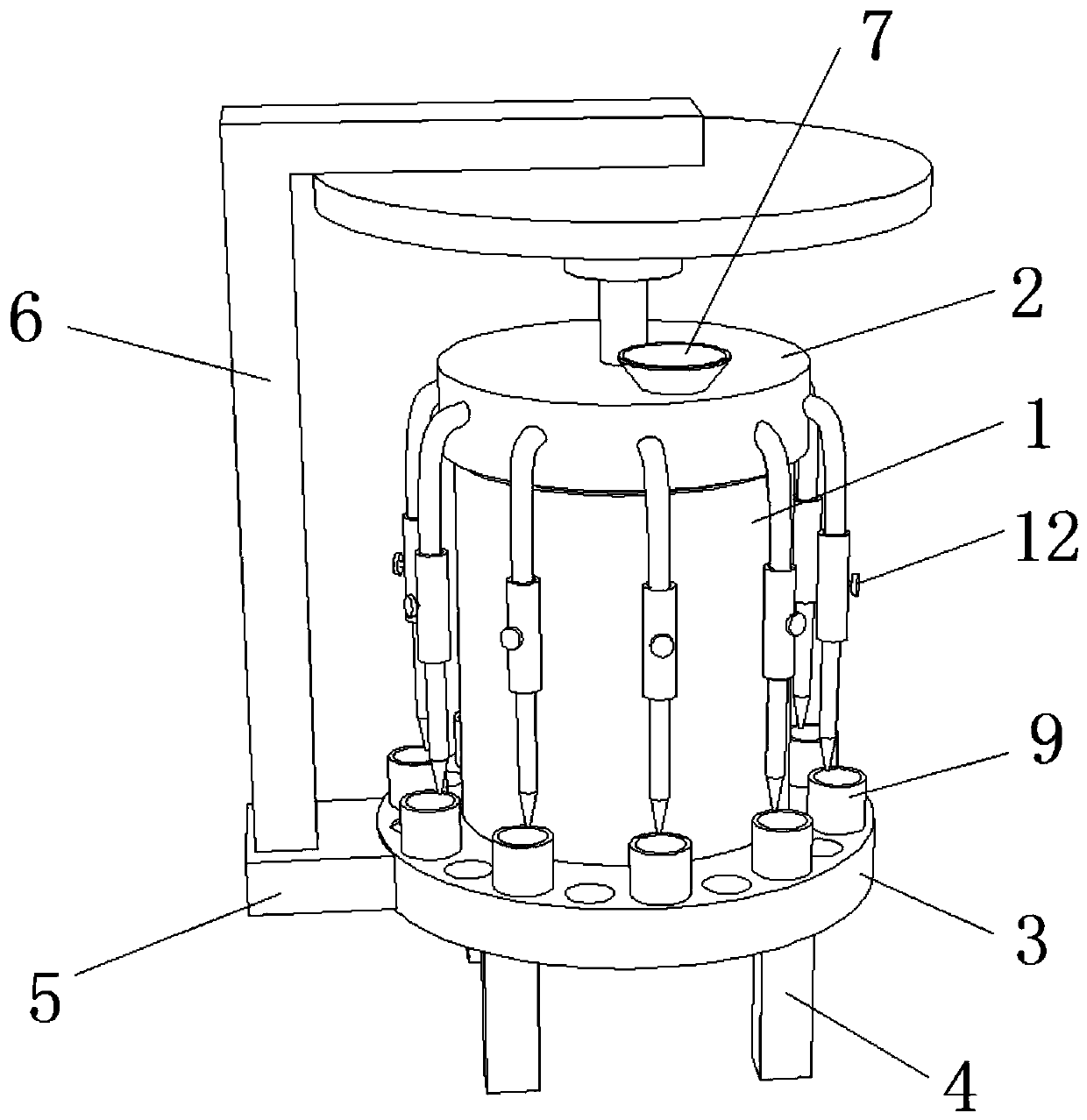 Metering and filling device used in camellia seed oil production process