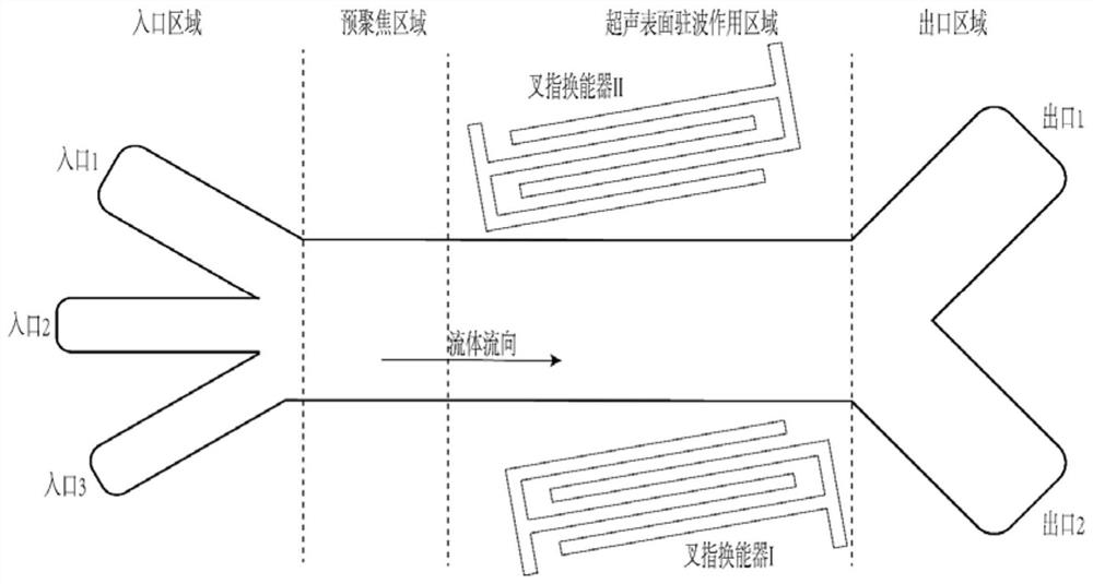 Ultrasonic surface standing wave microfluidic chip for micro-particle separation and application