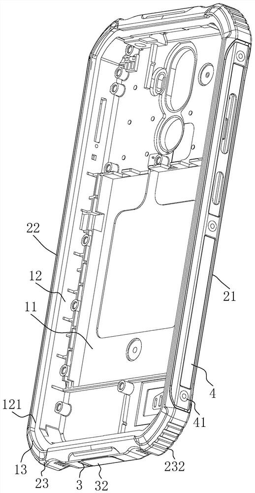 Protective mobile phone case and mobile phone with same