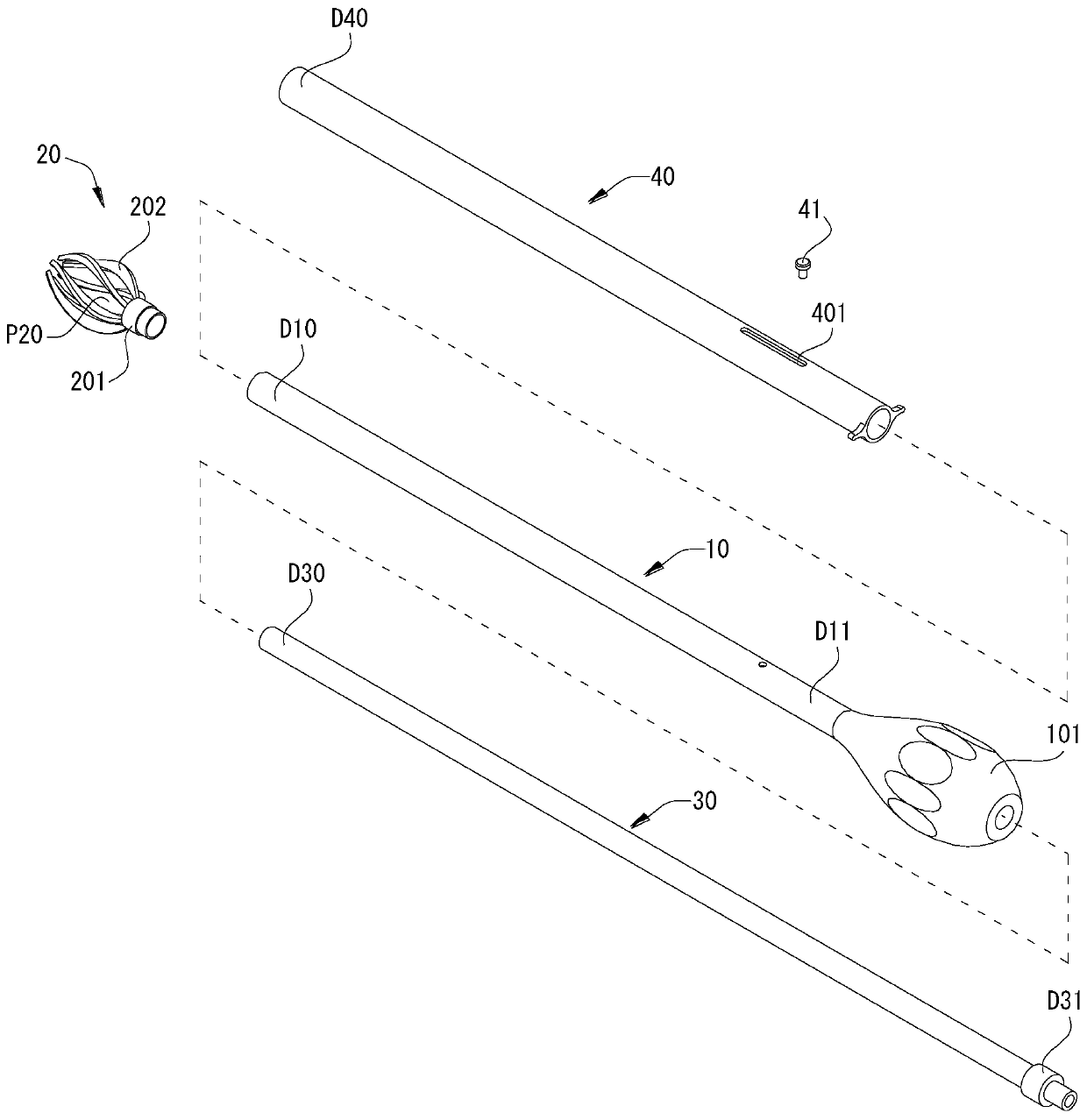 Uterine curettage device for gynaecology and obstetrics