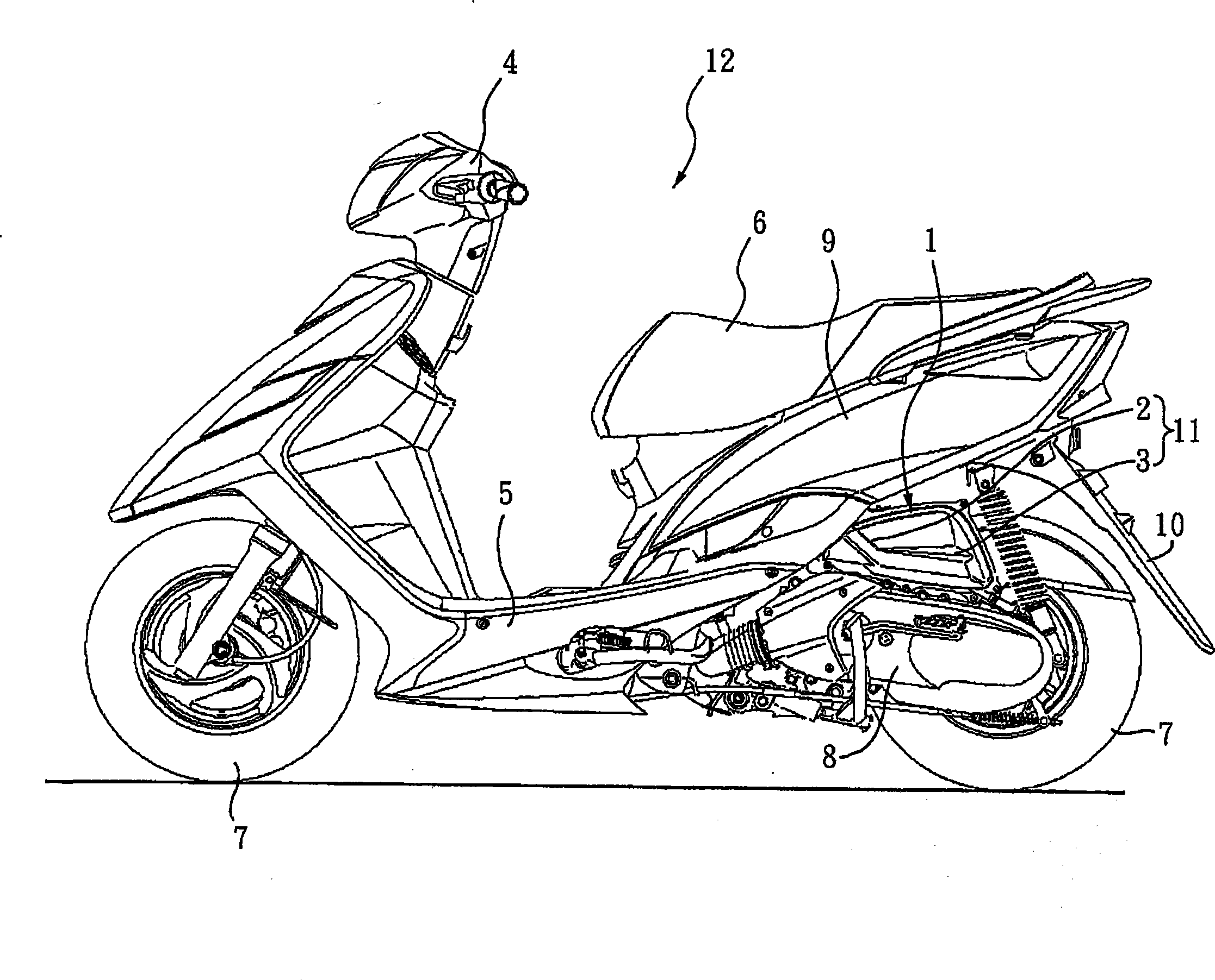 Drain structure of air cleaner for motorcycle