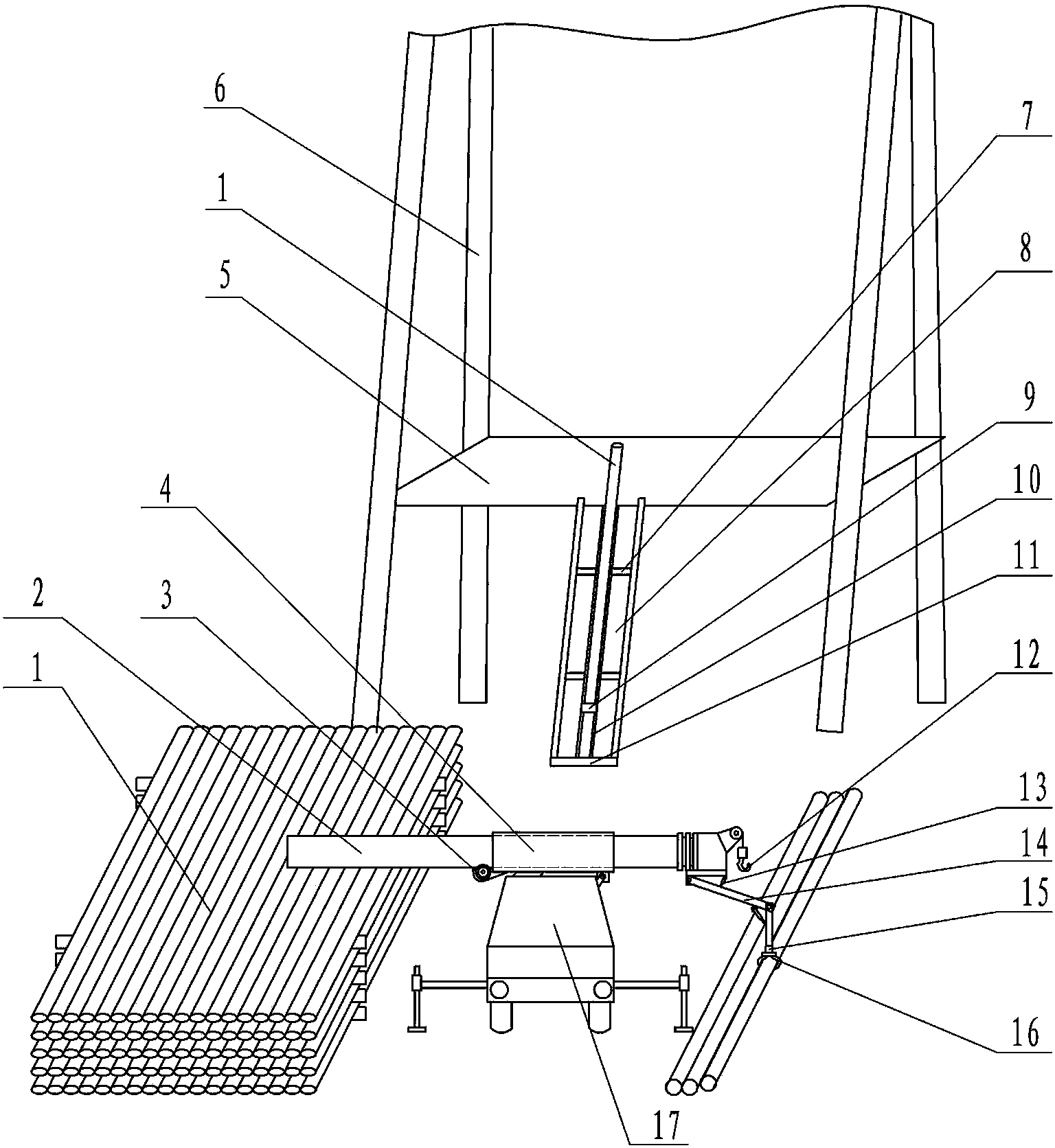 Drill rod automatic treatment device