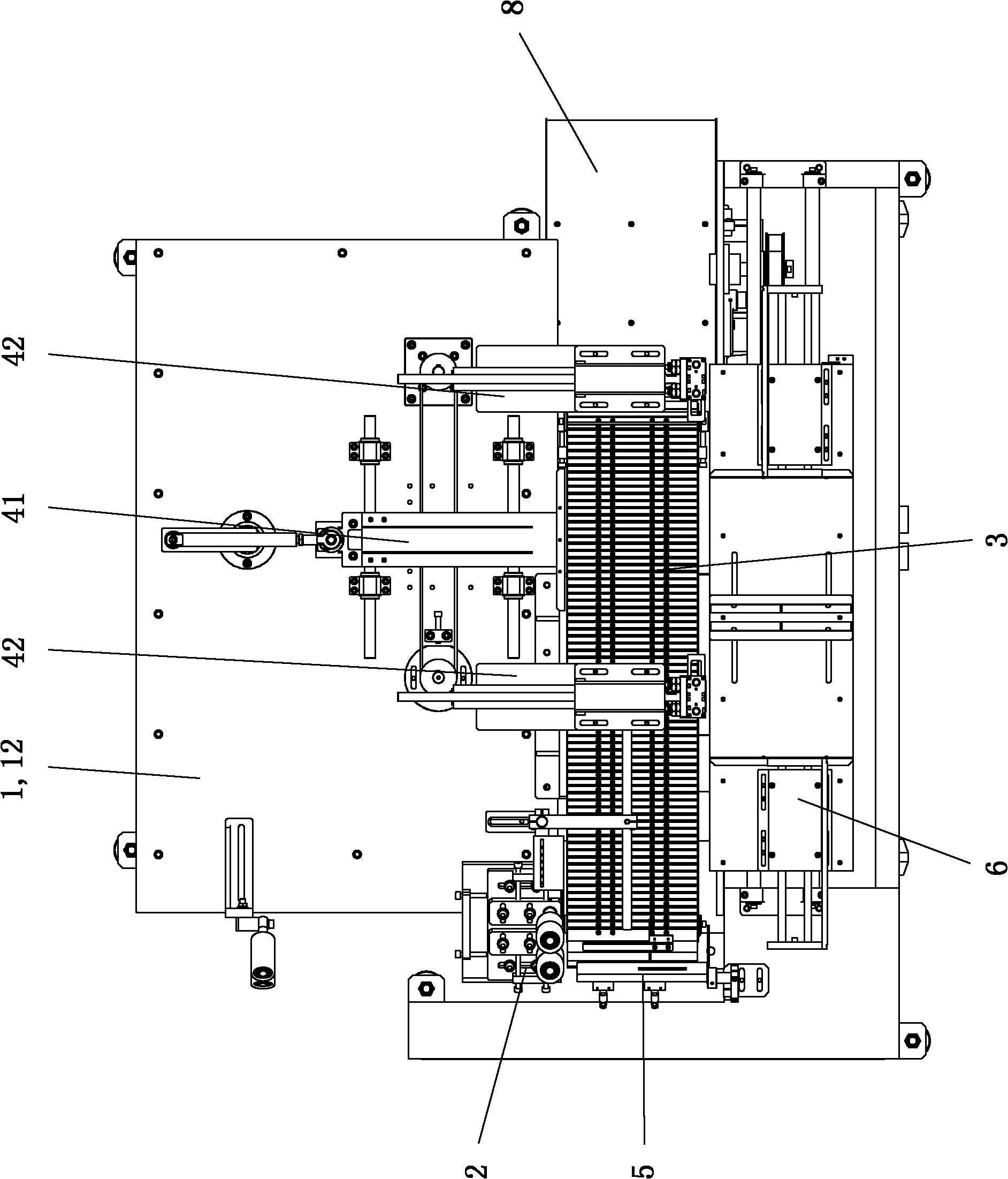 Thin straight-piece product stacking machine