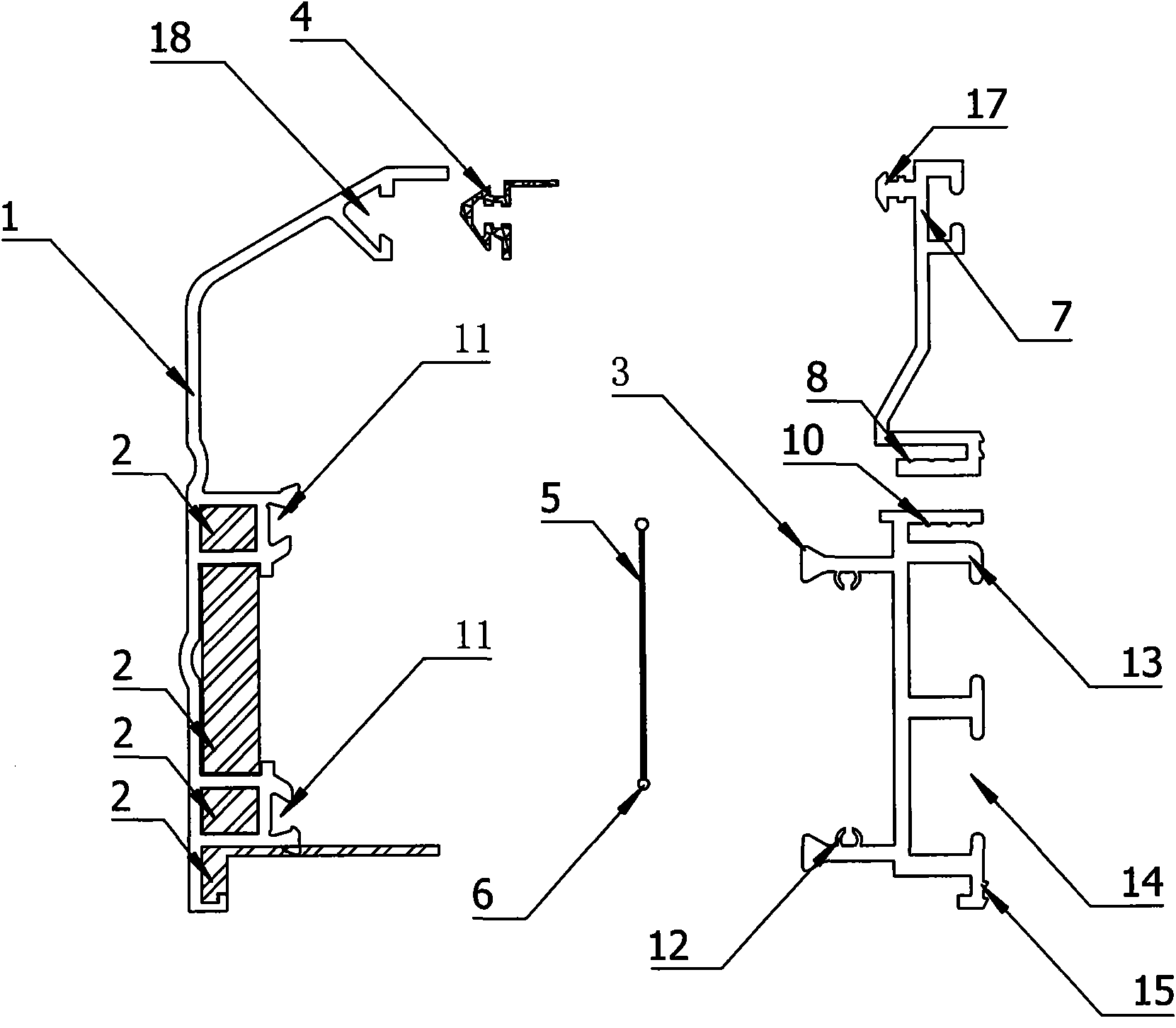 Multi-composite structure component for doors and windows