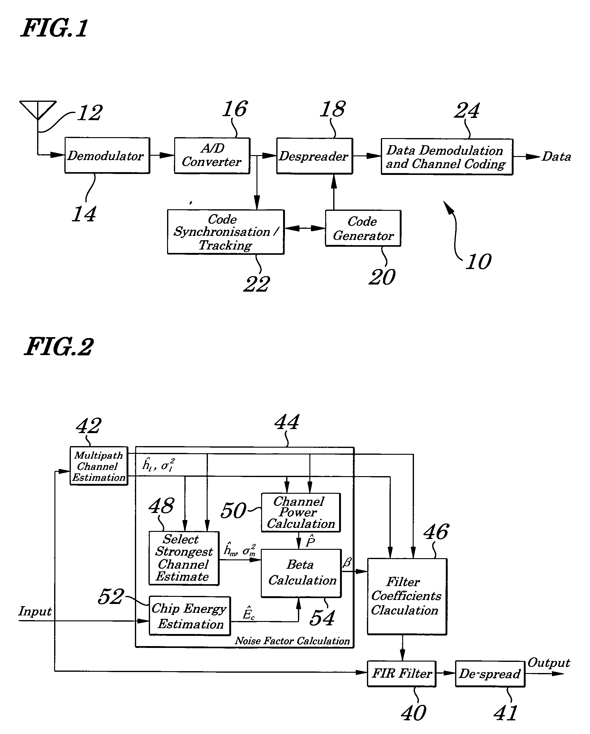 Method of noise factor computation for chip equalizer in spread spectrum receiver