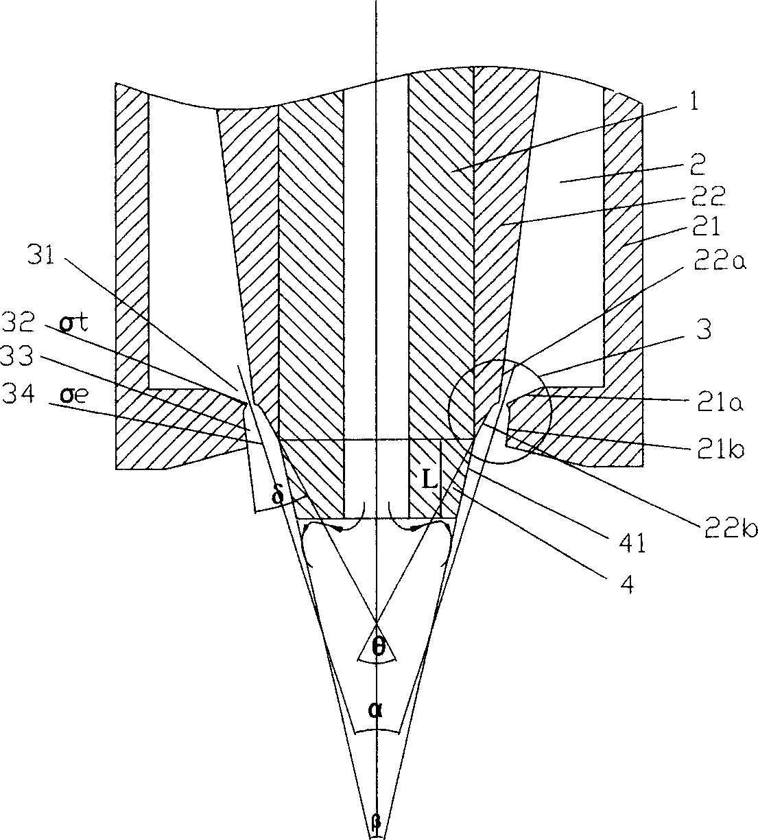 High-pressure gas atomizing nozzle