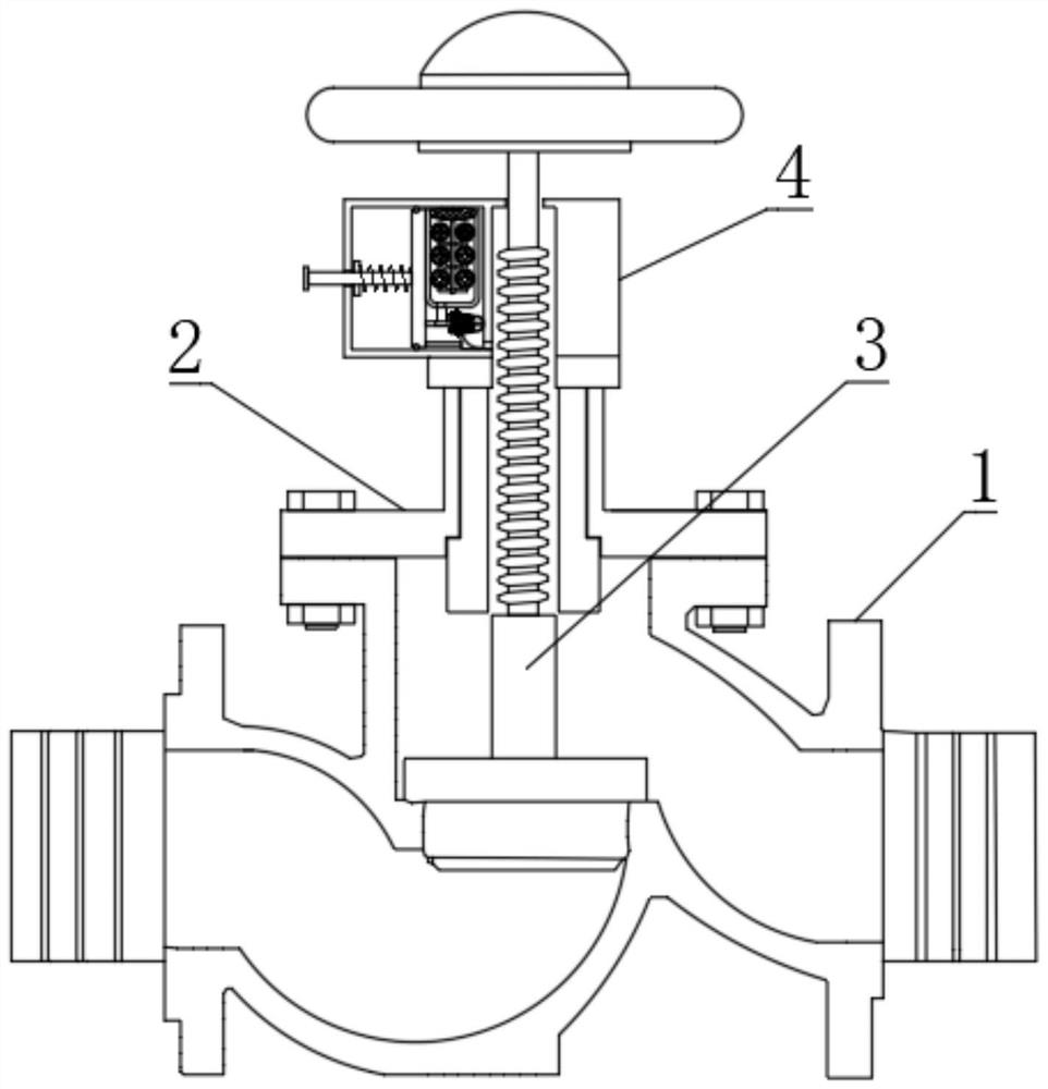 High-voltage straight-flow stop valve