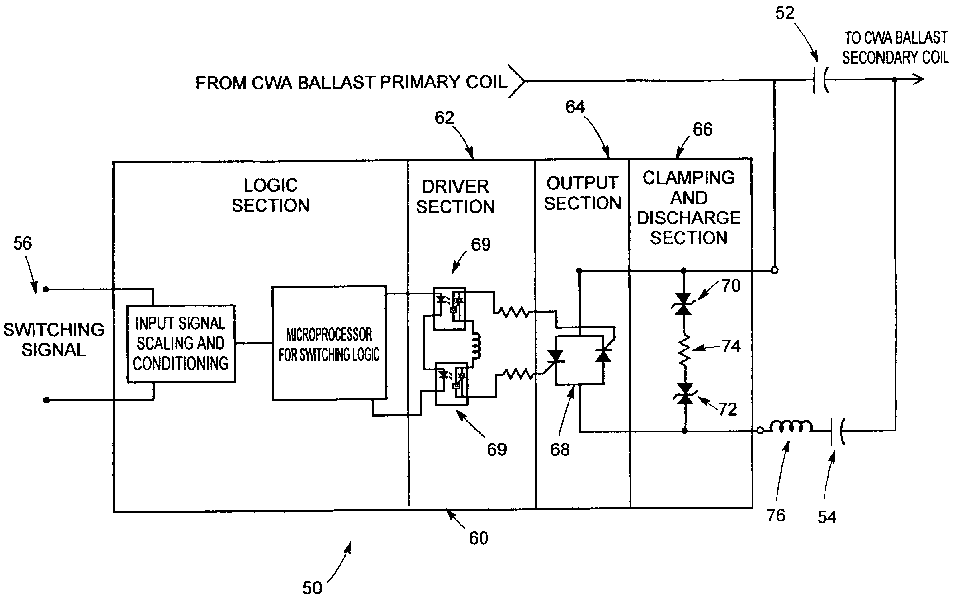 Method and apparatus for switching of parallel capacitors in an HID bi-level dimming system using voltage suppression