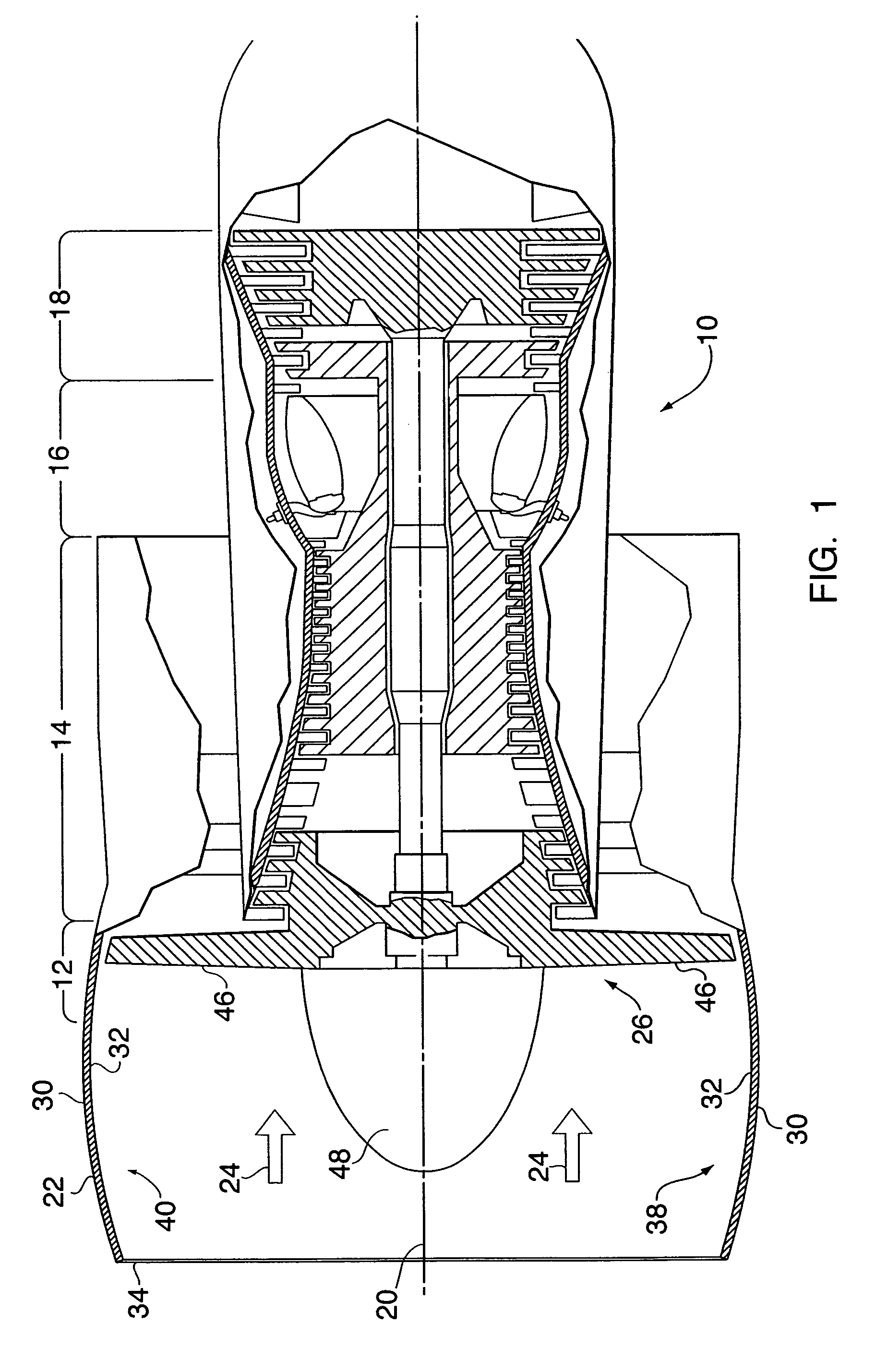 Gas turbine engine inlet with noise reduction features