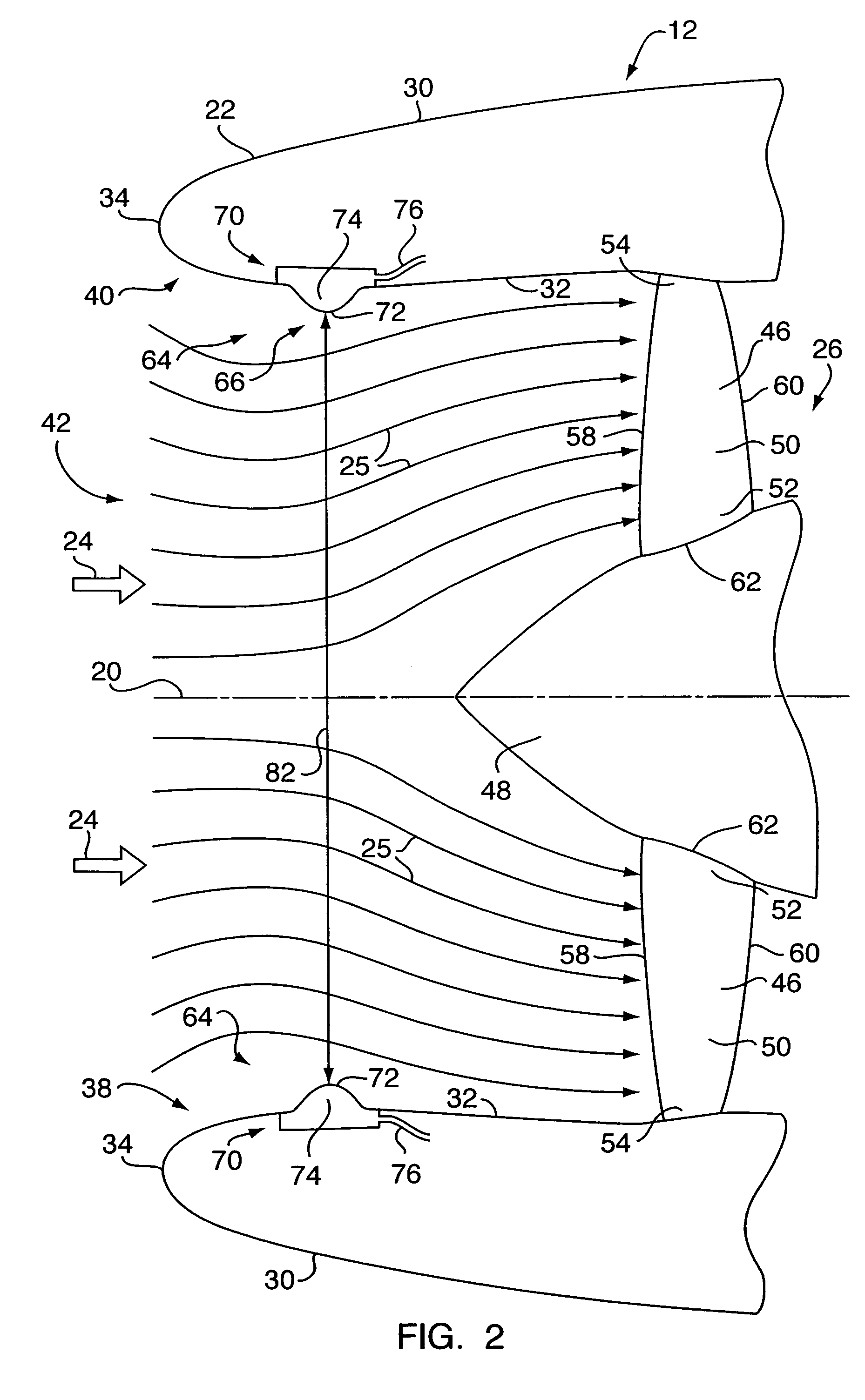 Gas turbine engine inlet with noise reduction features