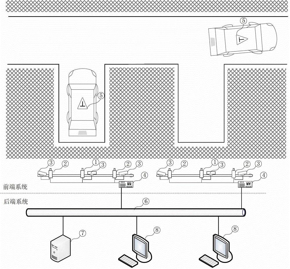 Detection system for backing car into storage and detection method thereof