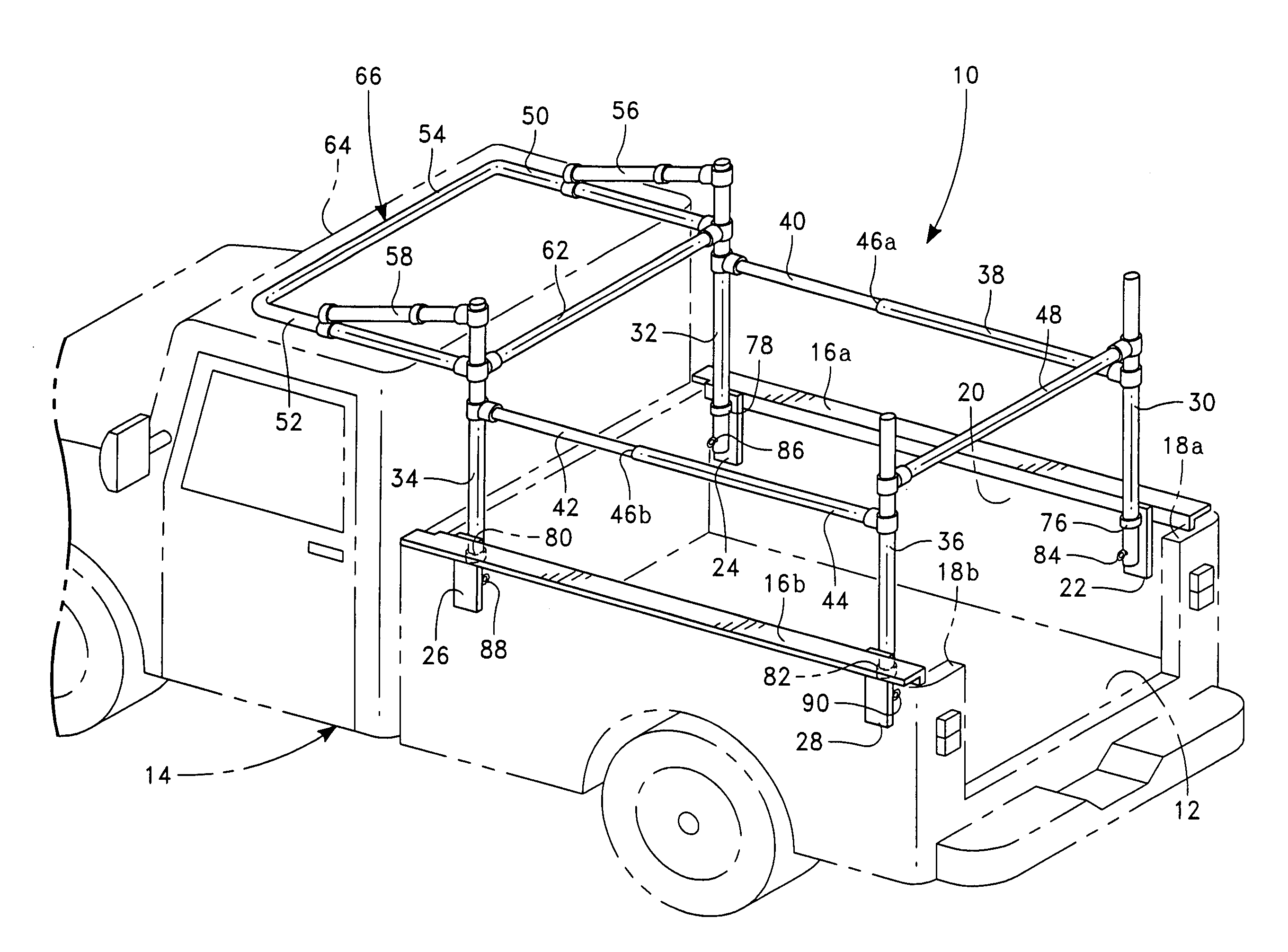 Collapsible truck rack and method of use