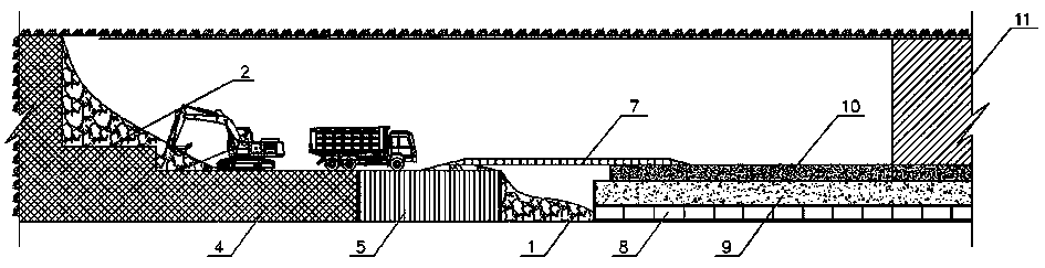 Construction method of railway single-track tunnel with central deep-buried ditch in alpine region