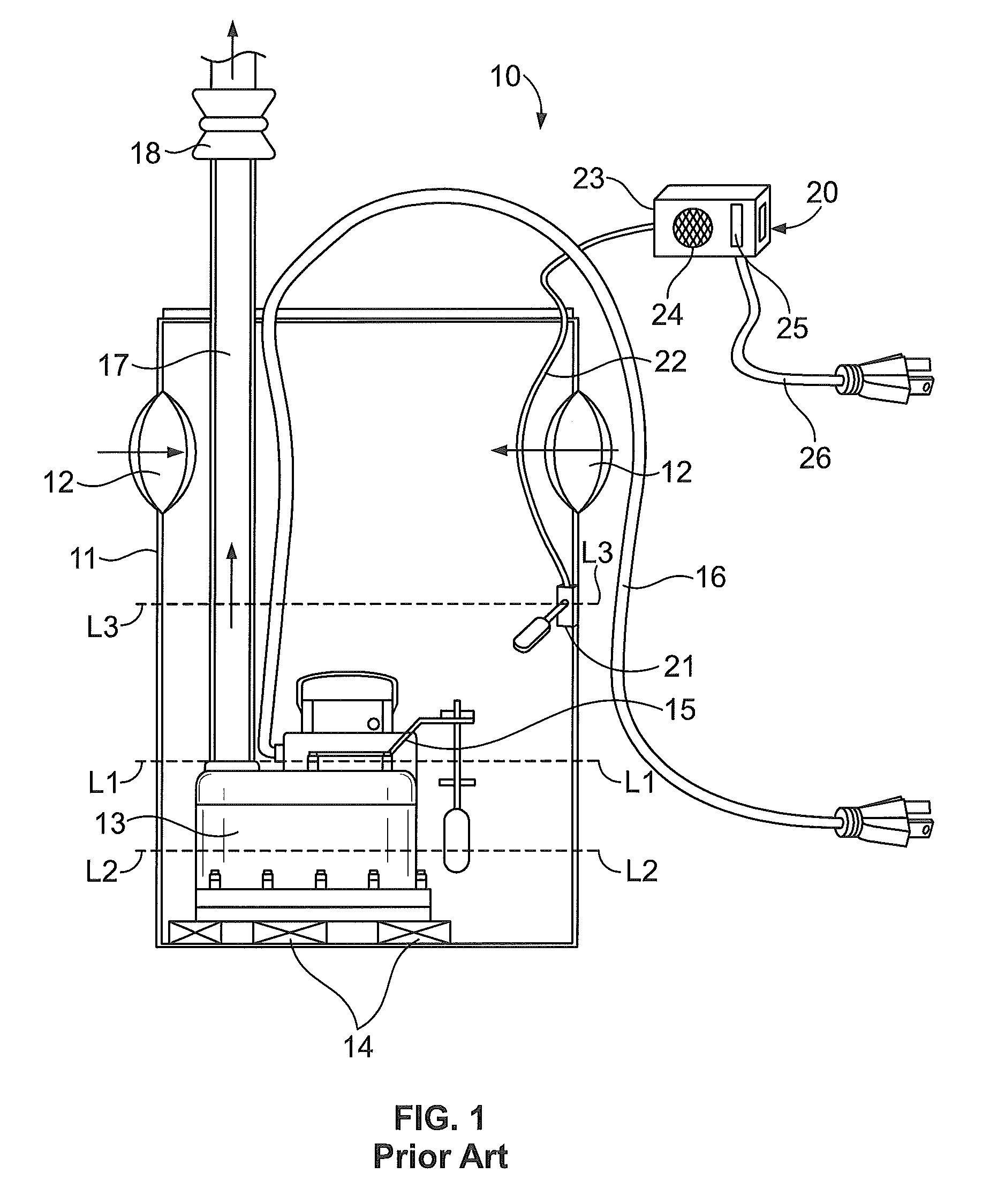 Battery-powered backup power system for a sump pump installation