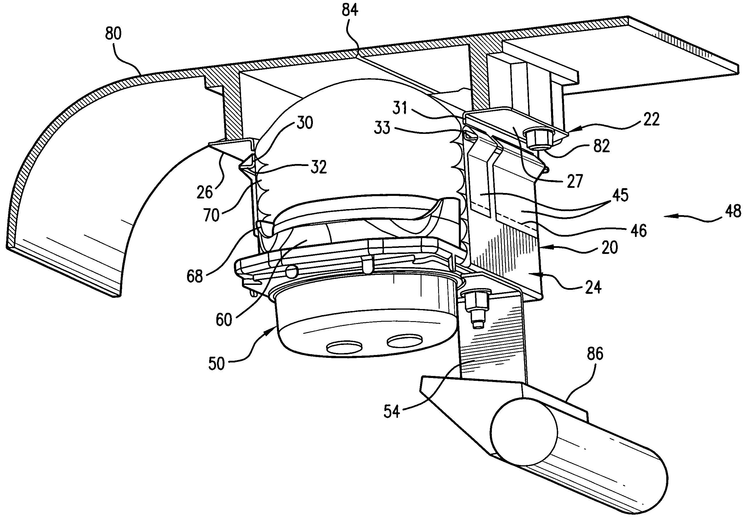 Flexible housing for an airbag module