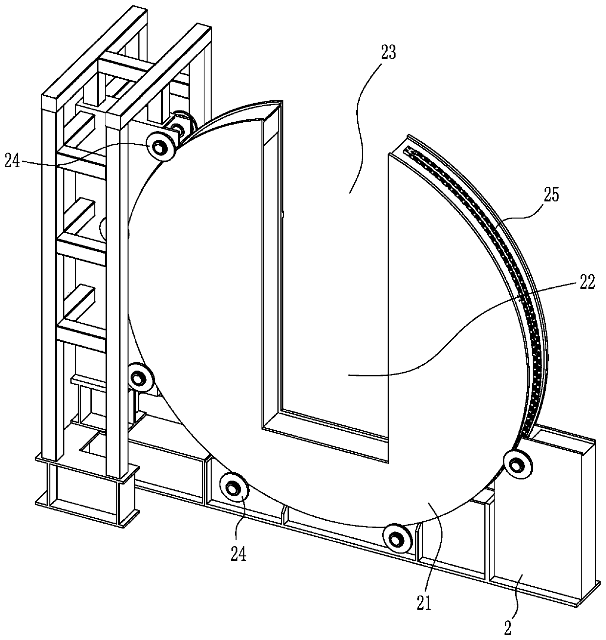 Automatic structural steel overturning device