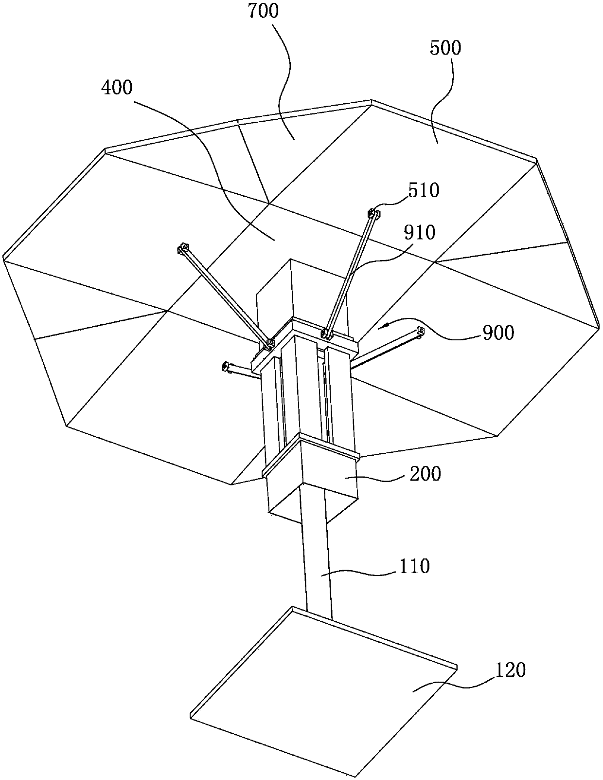 Semi-automatic foldable table