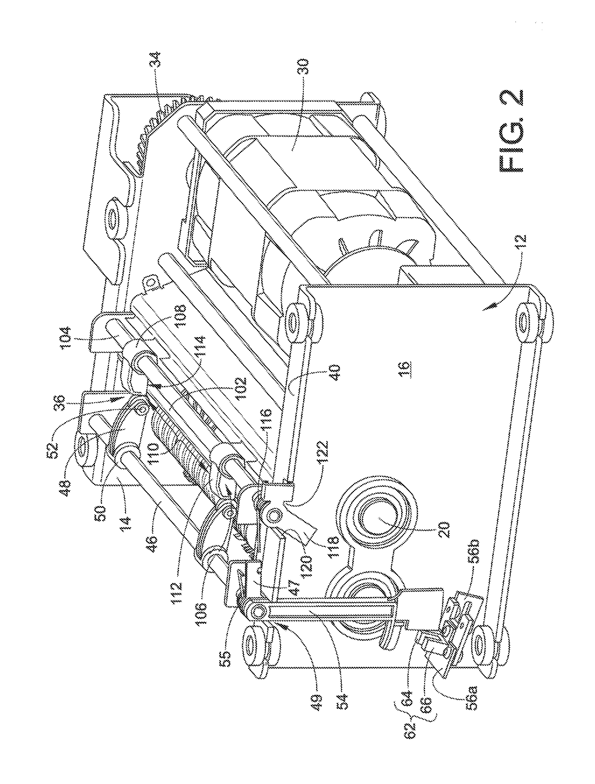 Anti-jamming assembly for shredders of sheet like material