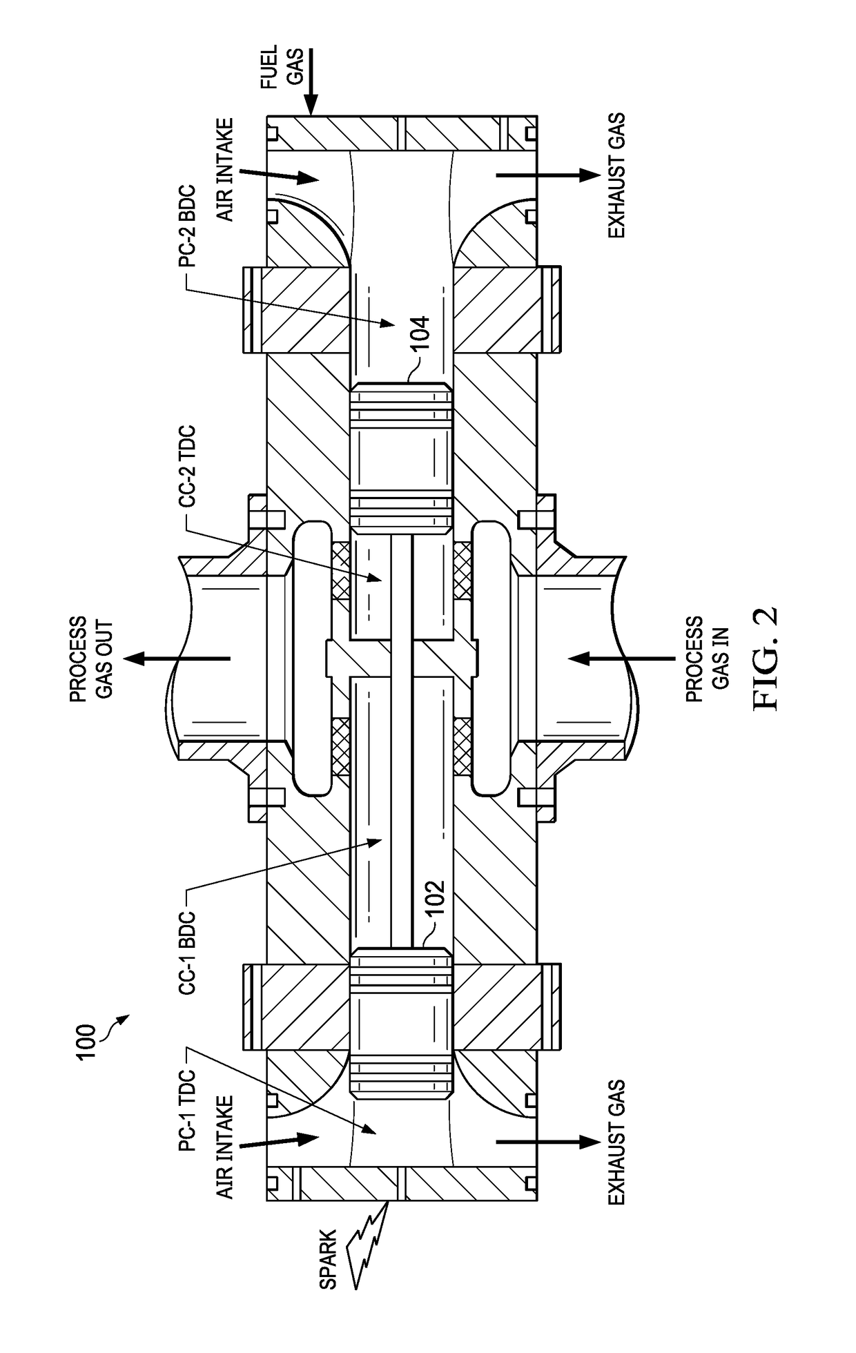 Reciprocating integral linear engine compressor