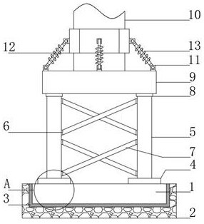 Ground drilling type tower crane foundation platform capable of improving supporting strength