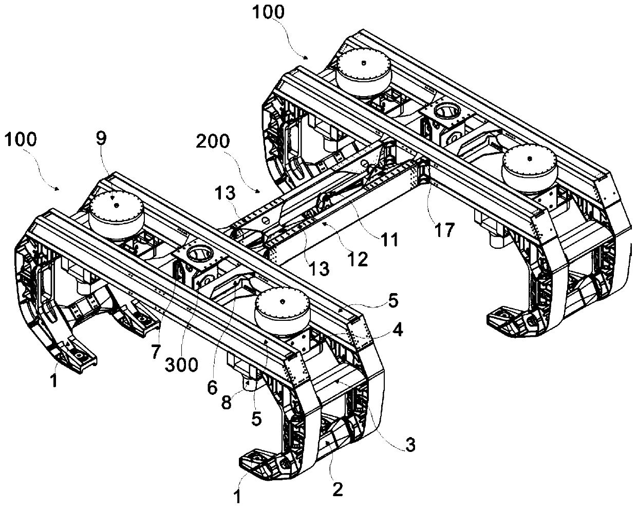 Lightweight high-speed maglev vehicle running part device