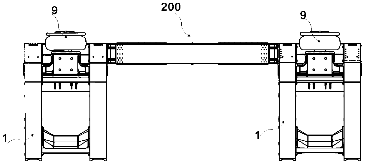 Lightweight high-speed maglev vehicle running part device