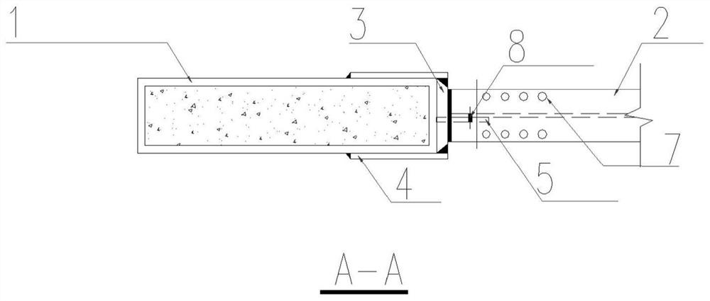 Beam flange opening weakening type node for connecting steel beam and wide concrete filled steel tubular column