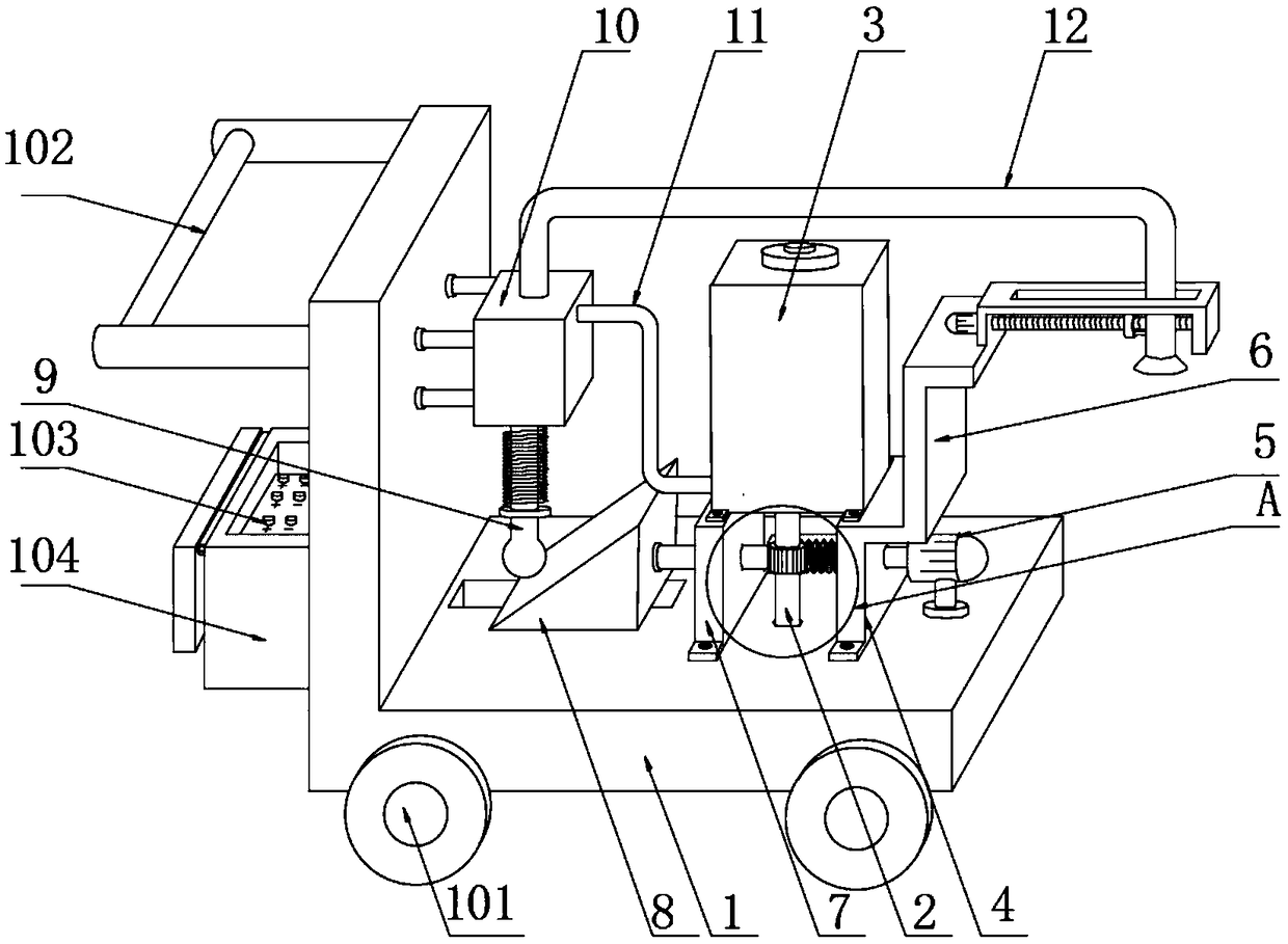 Pesticide spraying device for municipal garden grassland