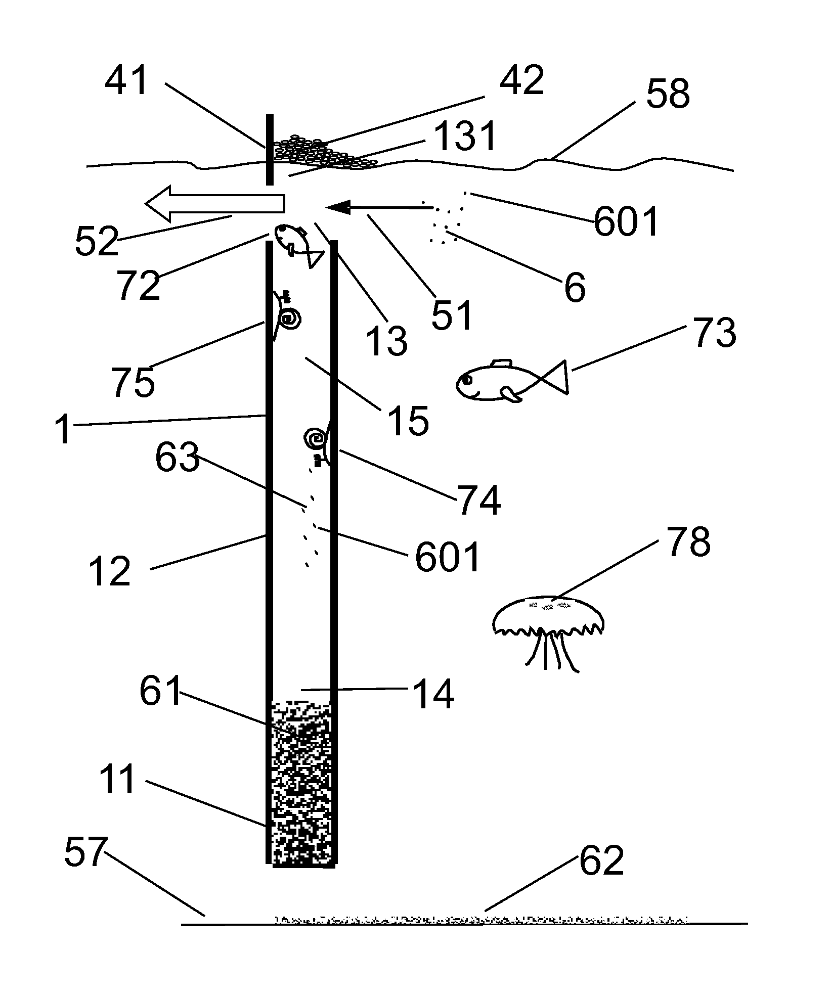 Method for cleaning a water environment of sludge and a device for cleaning a water environment of sludge, in particular an aquarium, miniature decorative pond, or oceanarium