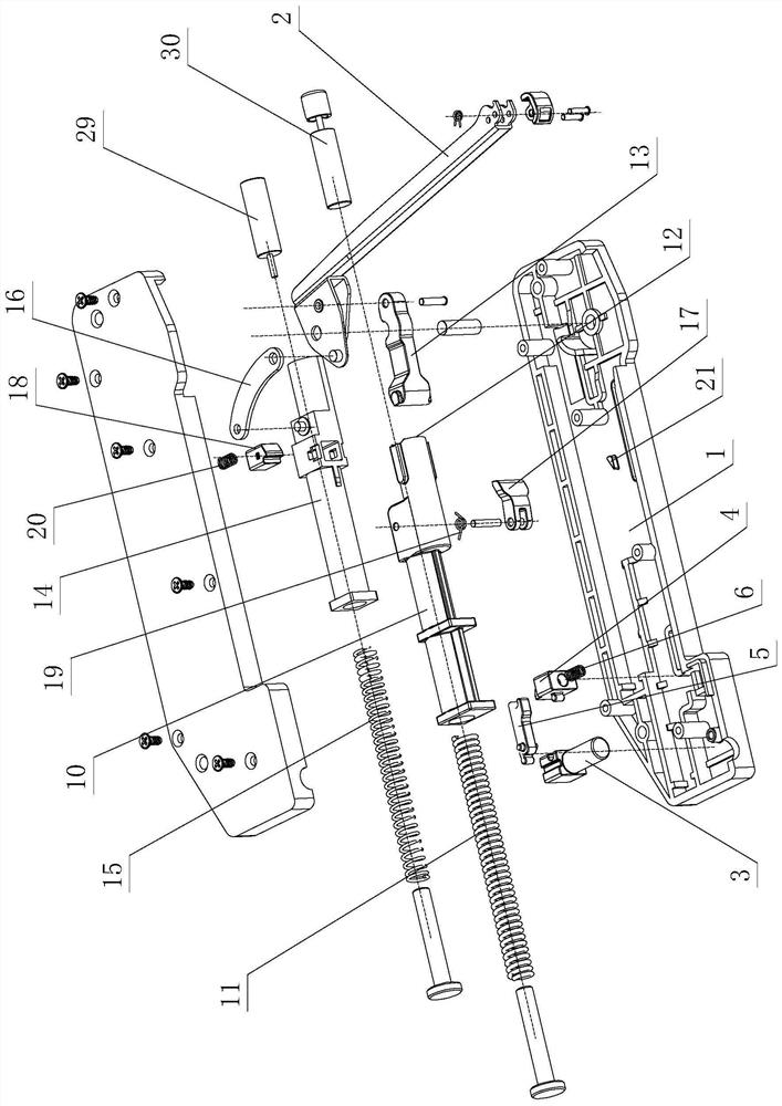 Automatic pressing opening and closing reset device