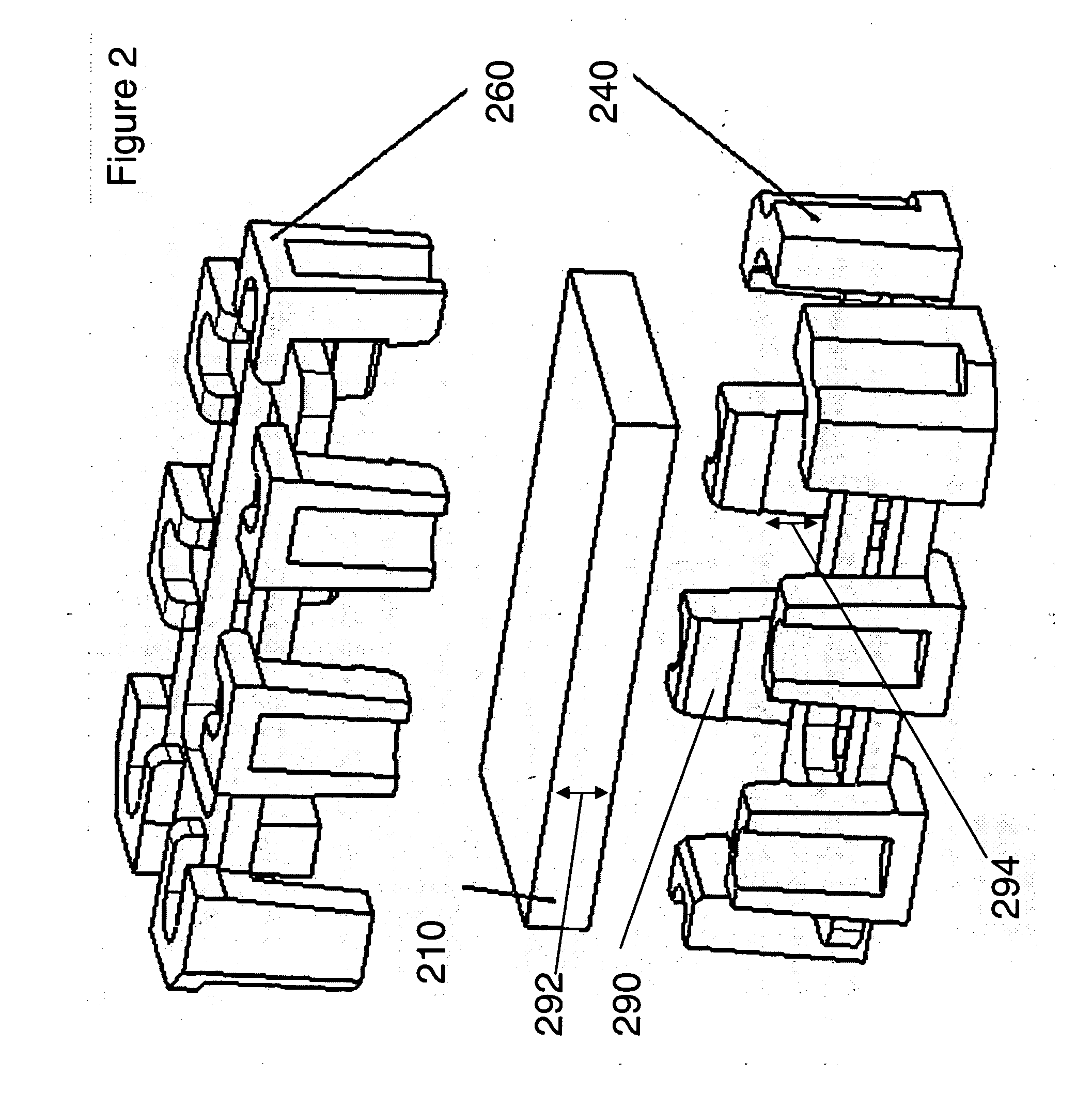 Flexible interlocking-column packaging assembly